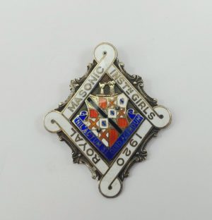 c1920 Sterling Silver & Enamel Royal Masonic Institute for Girls Medallion