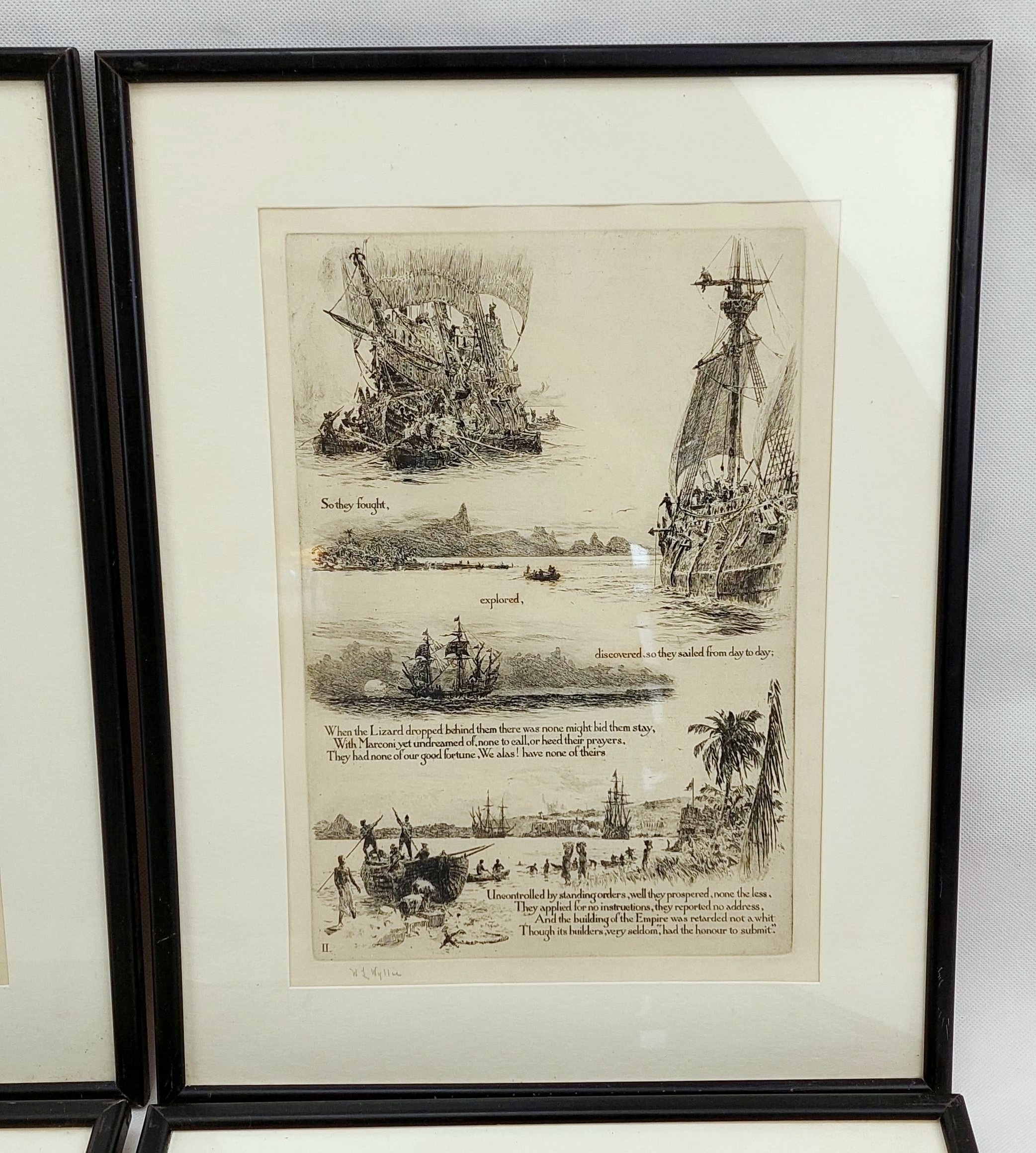 William Lionel Wyllie ‘Our Fathers’ Series of 4 Framed Etchings #2 - Image 3
