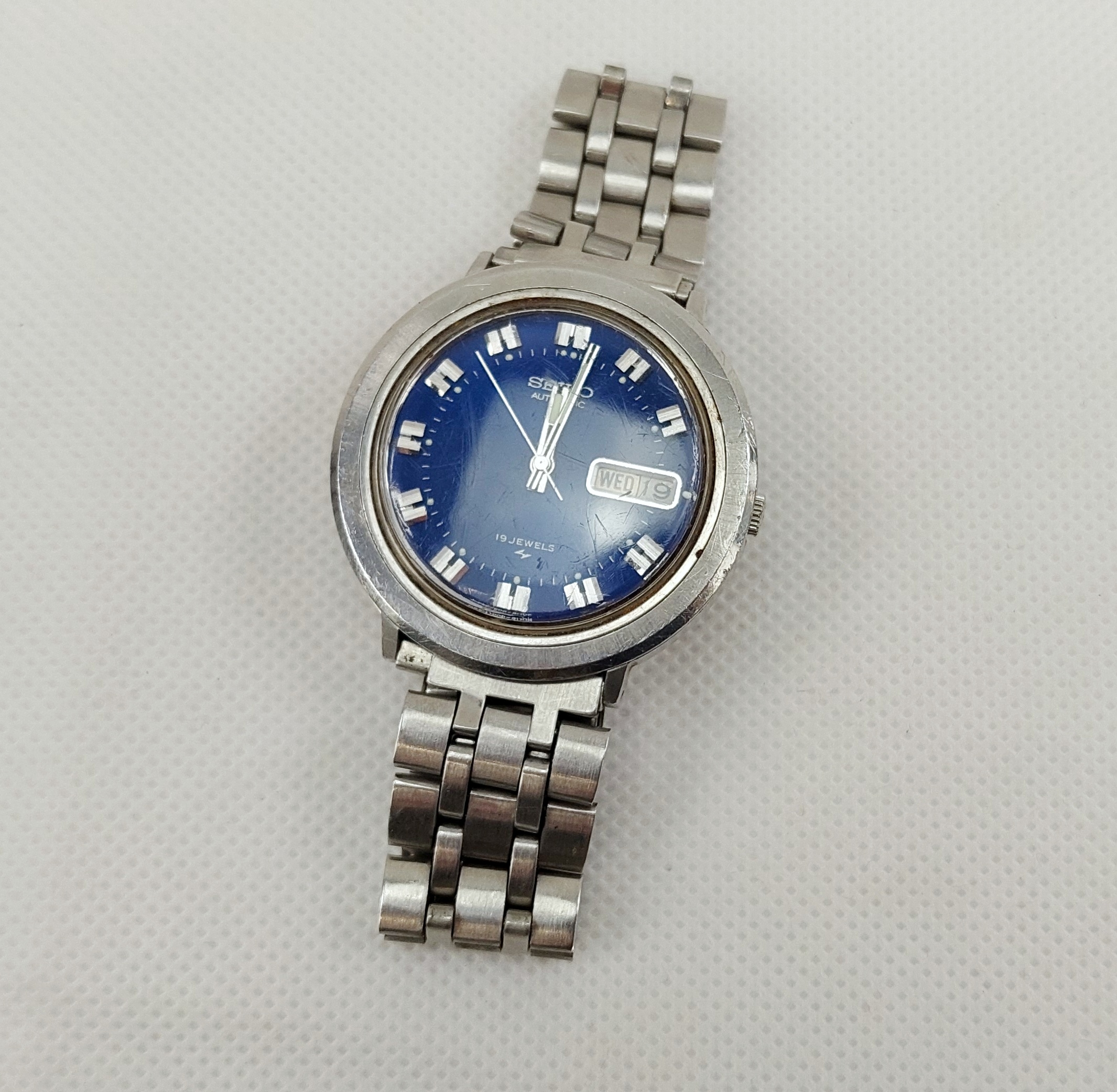 Gents Seikio 7006-8070 Automatic Stainless Steel Wristwatch c1970s