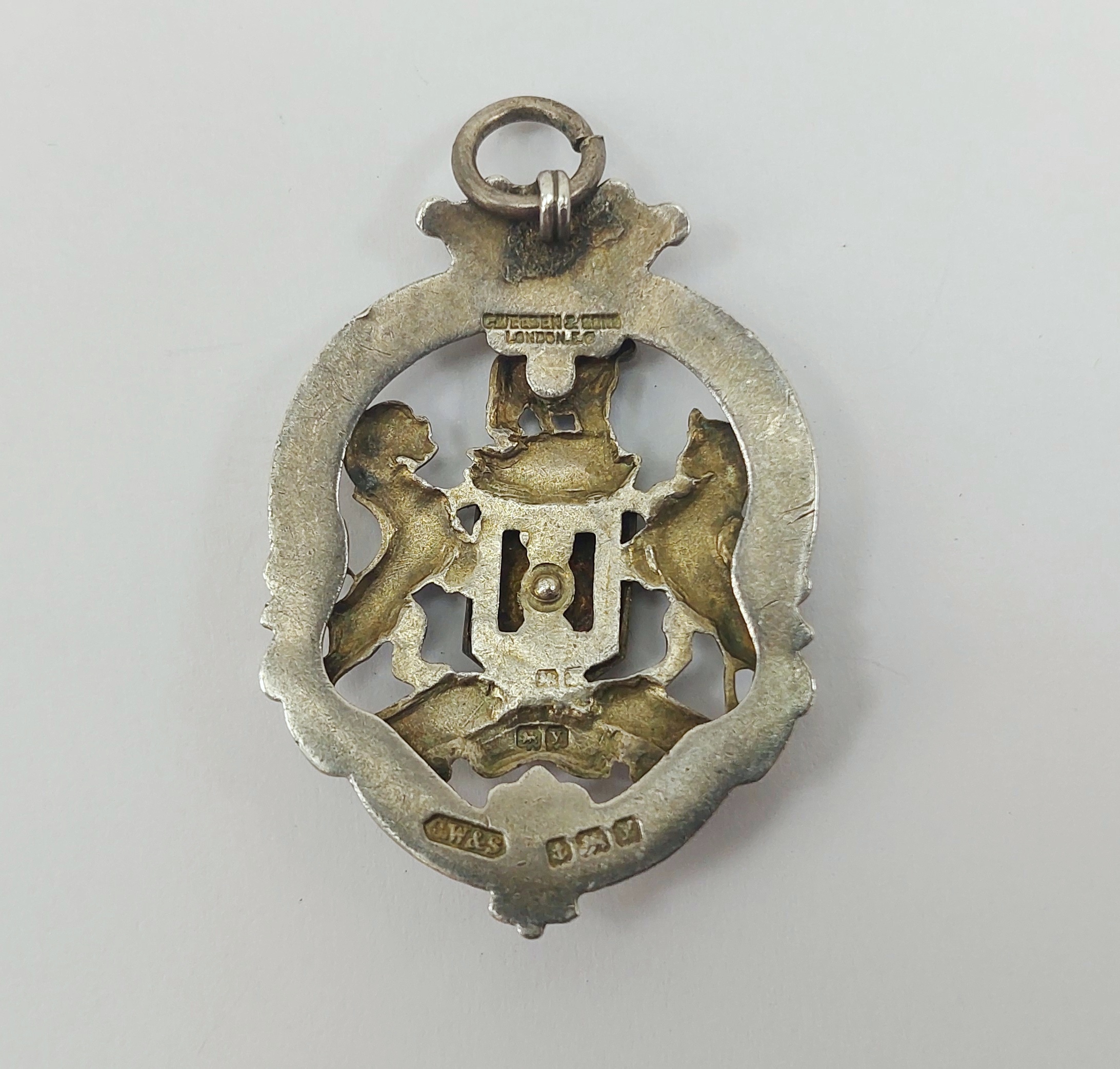 c1923 Sterling Silver & Enamel Royal Masonic Institute for Girls Medallion - Image 2