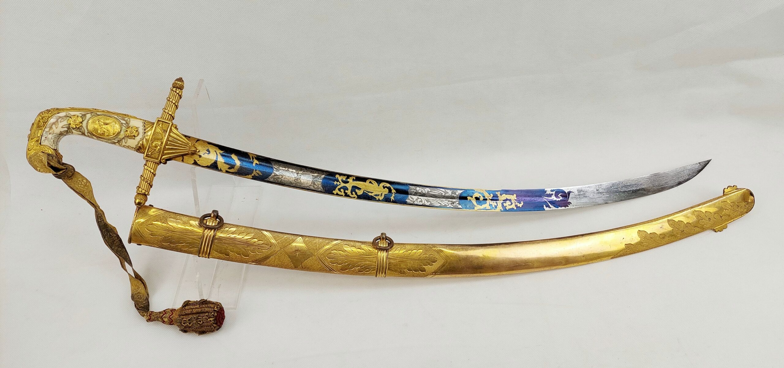 Very Fine Georgian General Mameluke Blue and Gilt Sabre Similar to Lloyd Sword Design Circa 1800