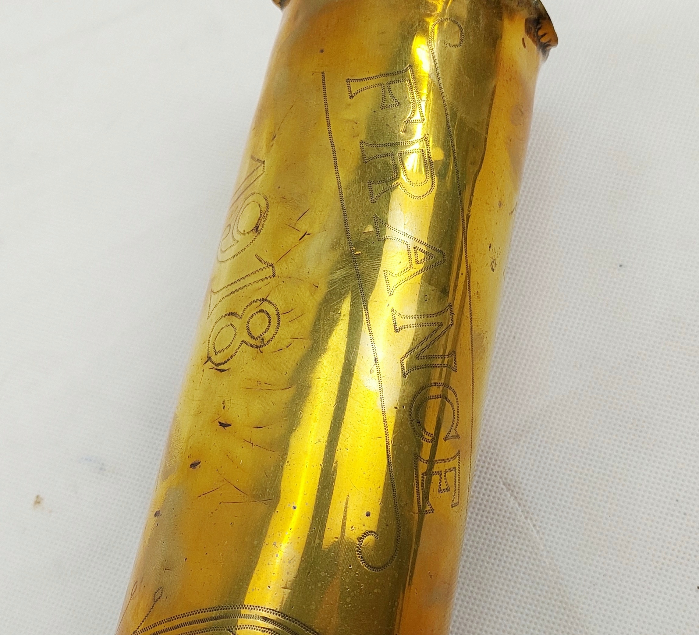WW1 1914 1918 France Trench Art Shell Case - Image 7