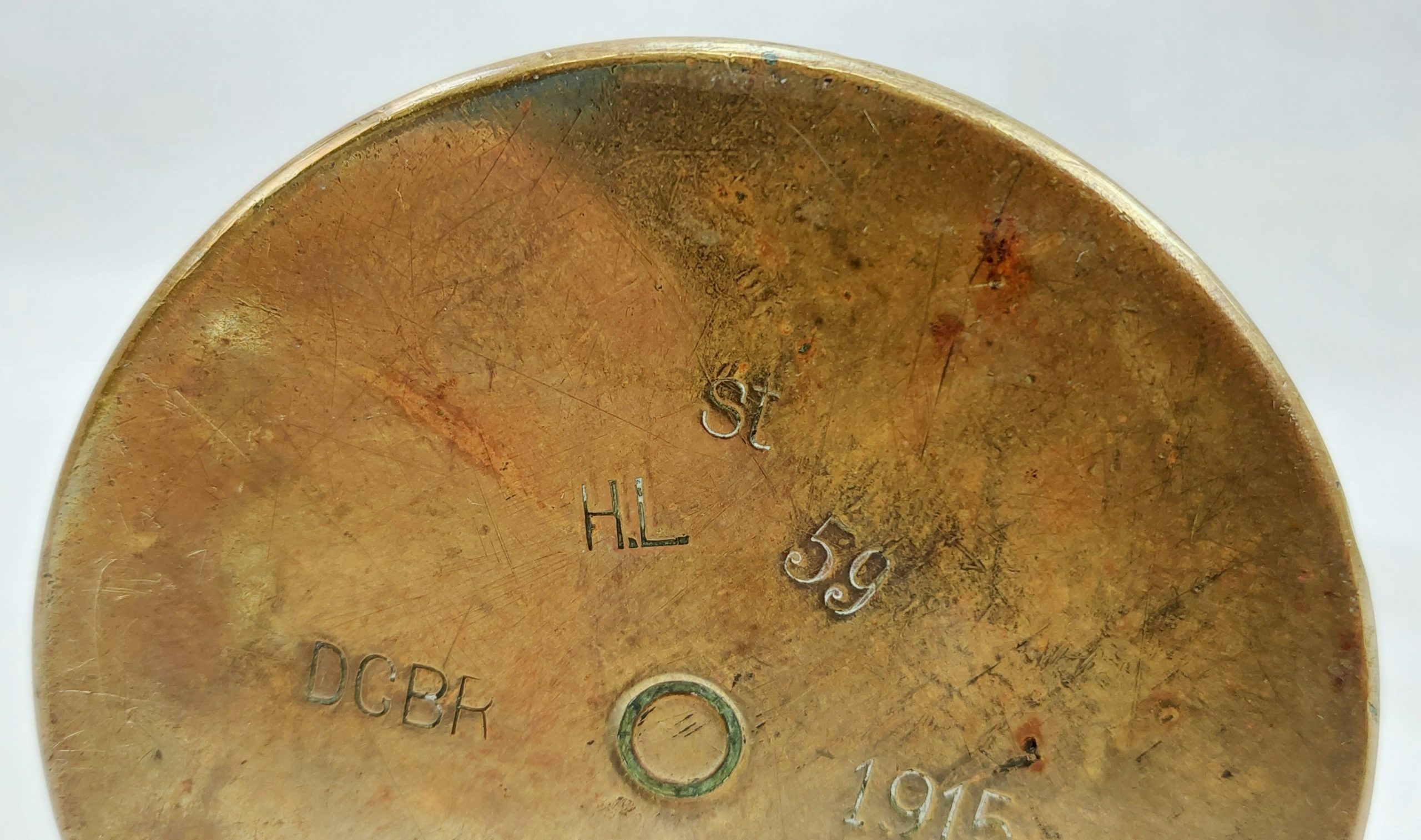 WW1 1915 Trench Art Pinched Base Shell Case Embossed With A Rose Branch* - Image 8