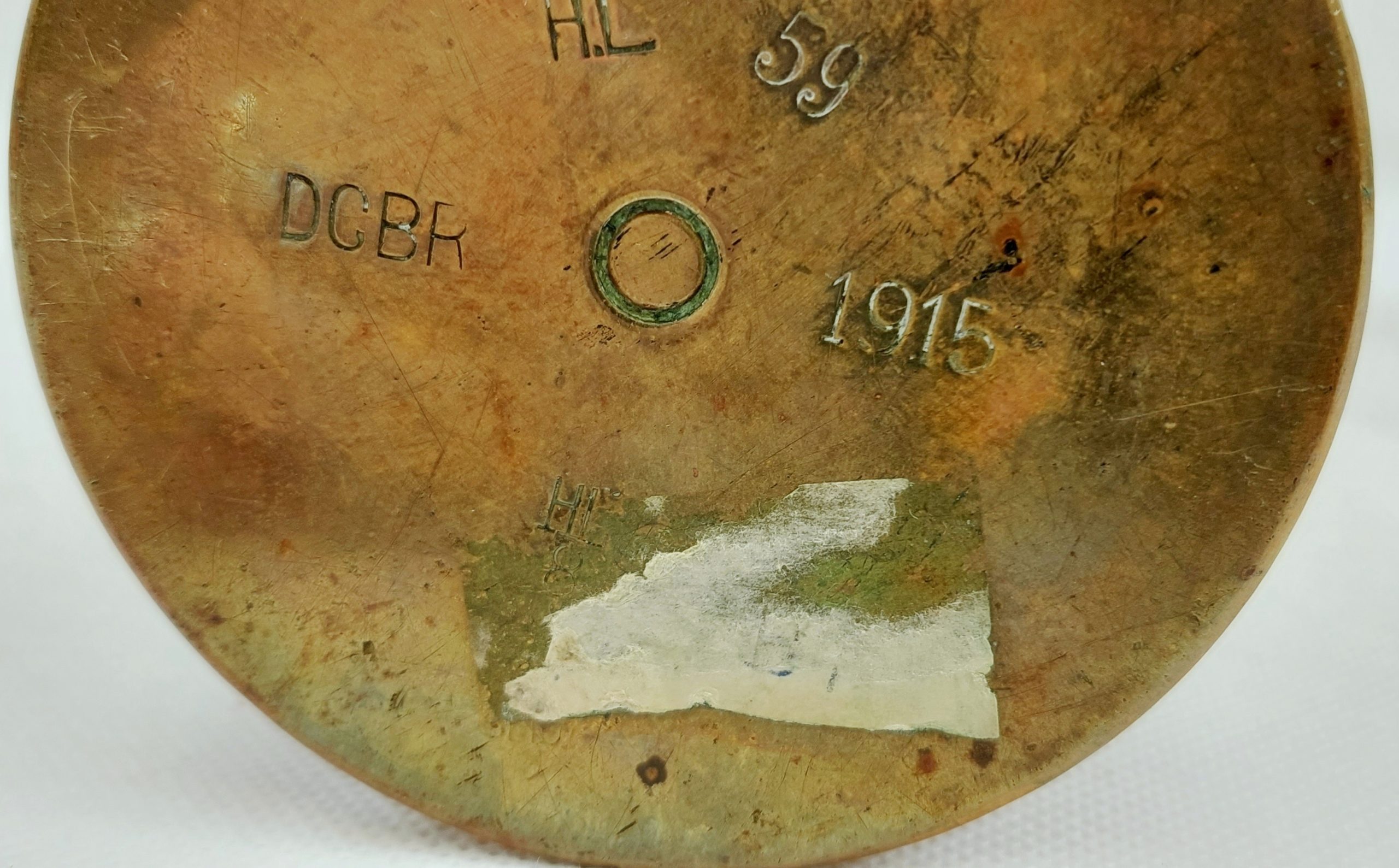 WW1 1915 Trench Art Pinched Base Shell Case Embossed With A Rose Branch* - Image 7
