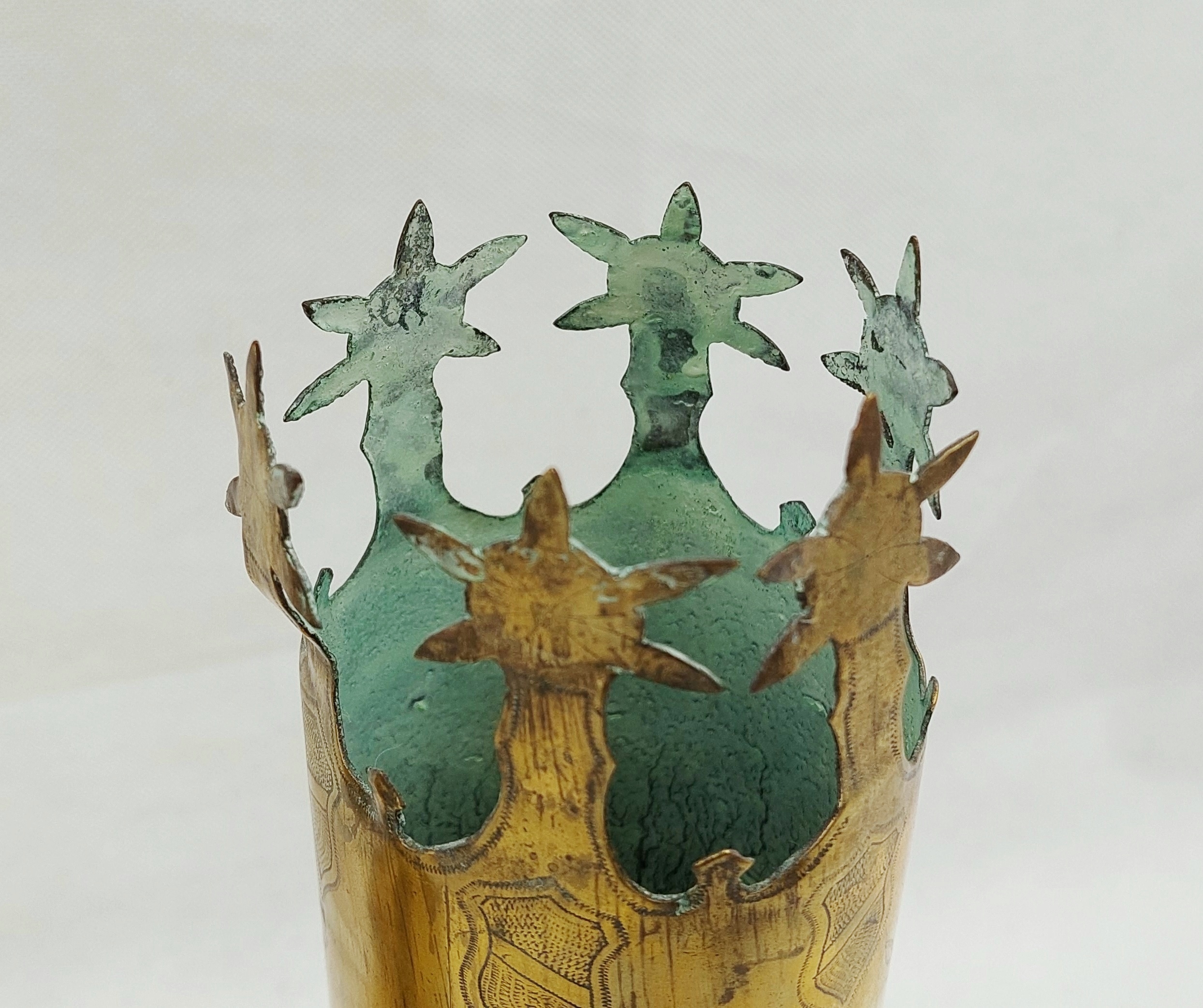 WW1 75mm Trench Art Ypres Shell Case Pair* - Image 5