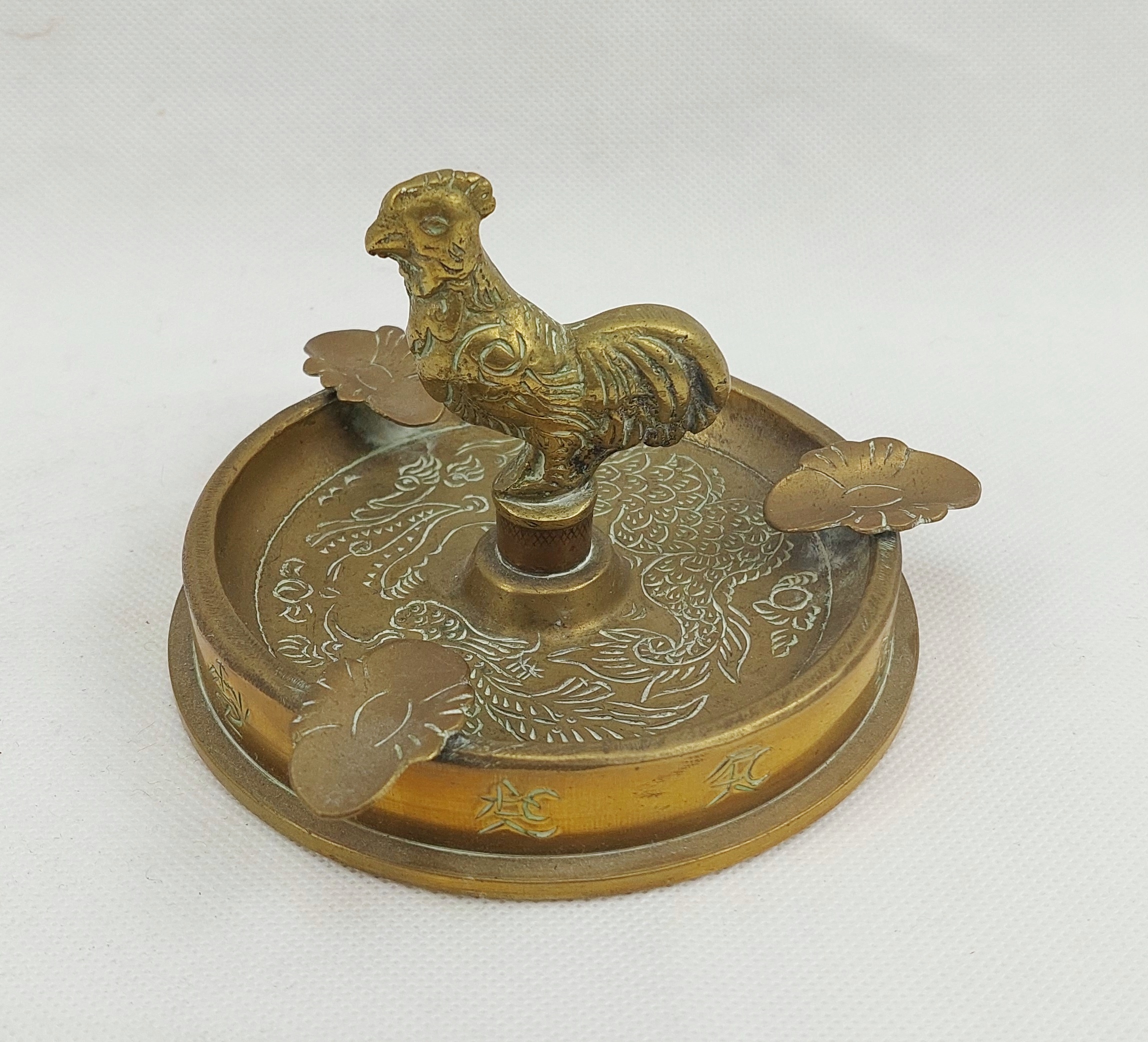 WW1 Trench Art Shell Case Ashtray With Cockerel