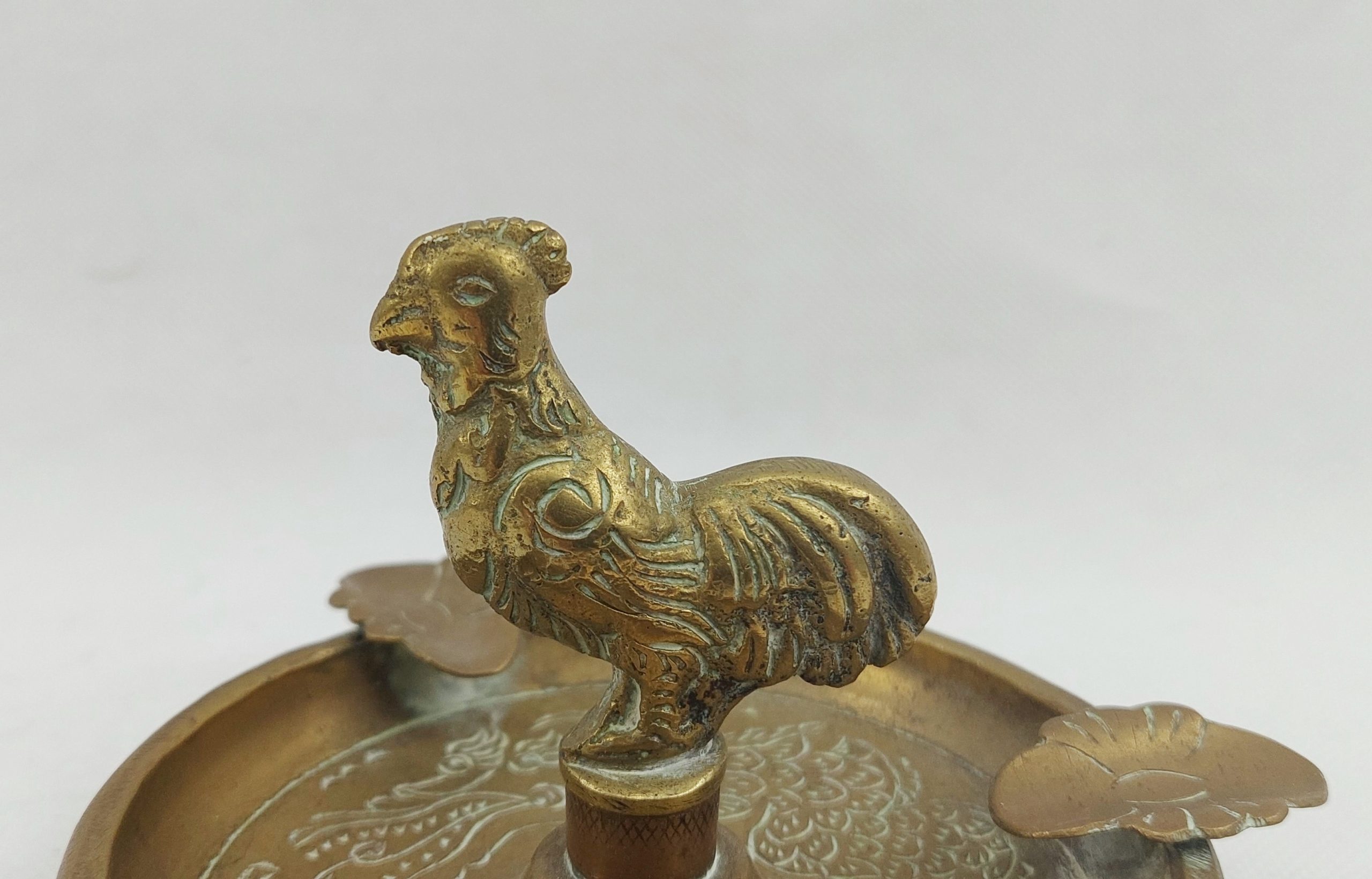WW1 Trench Art Shell Case Ashtray With Cockerel - Image 3