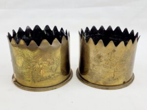 1915 And 1917 German Trench Art Shell Case Pair