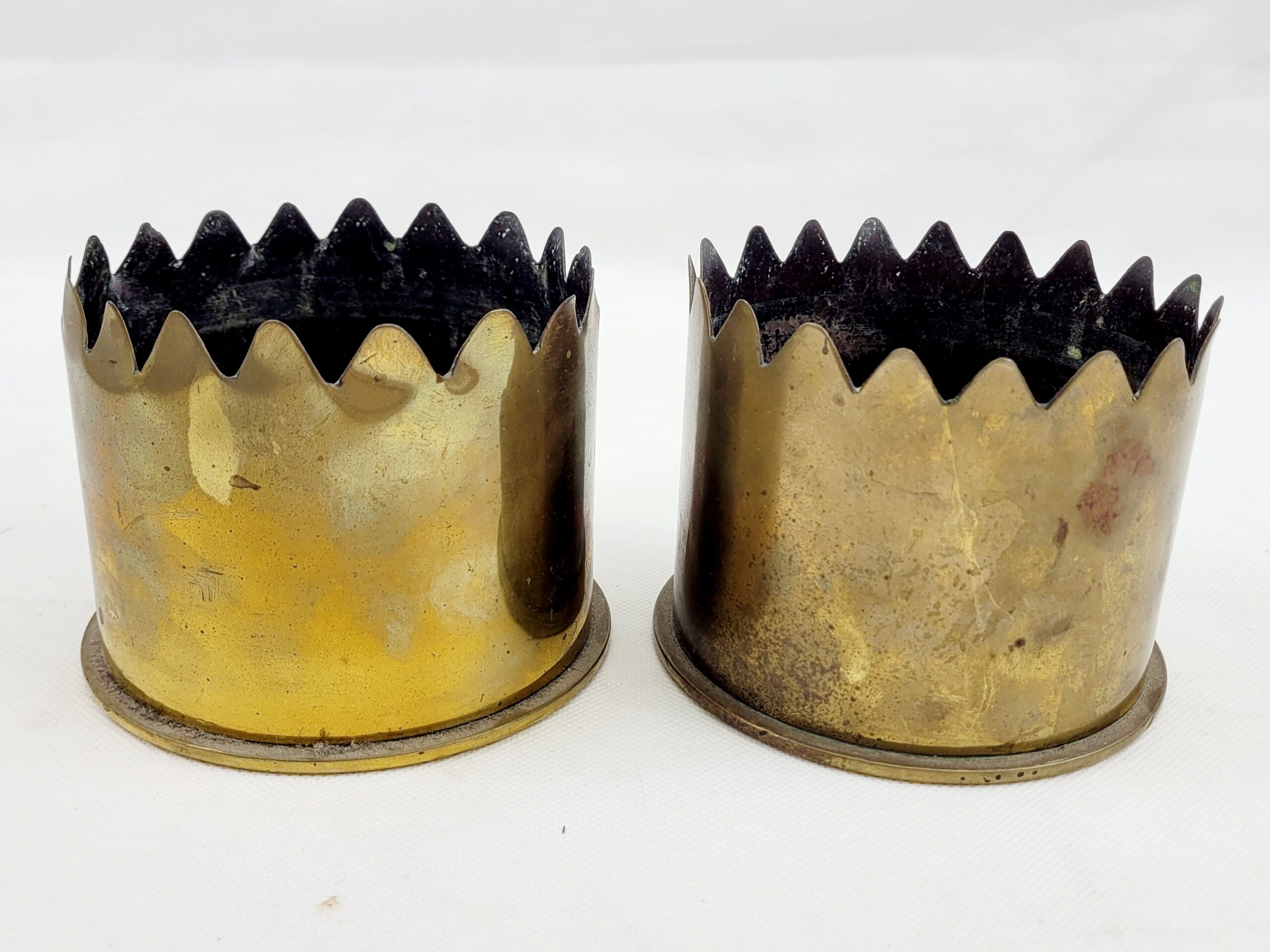 1915 And 1917 German Trench Art Shell Case Pair - Image 3