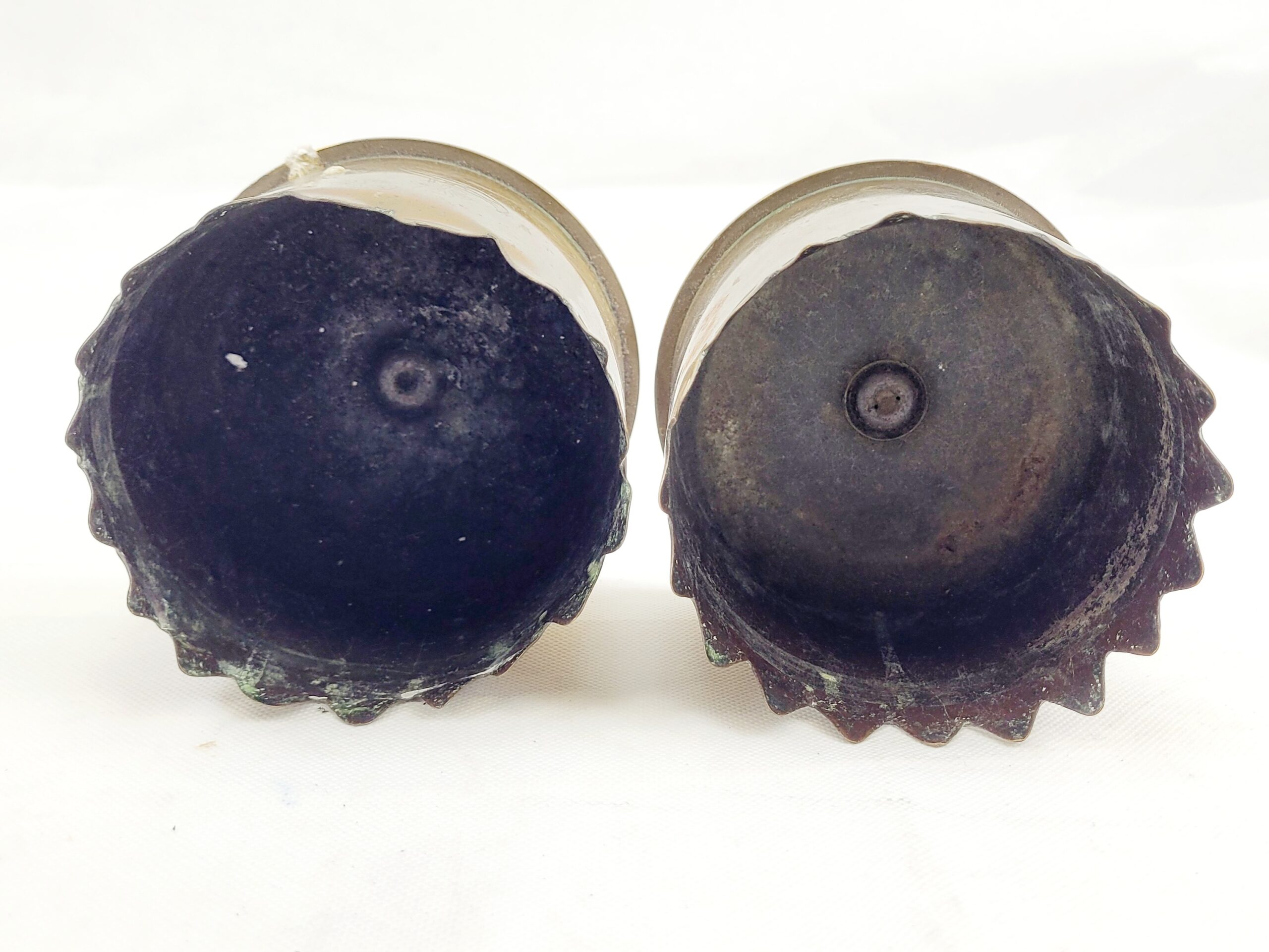 1915 And 1917 German Trench Art Shell Case Pair - Image 5