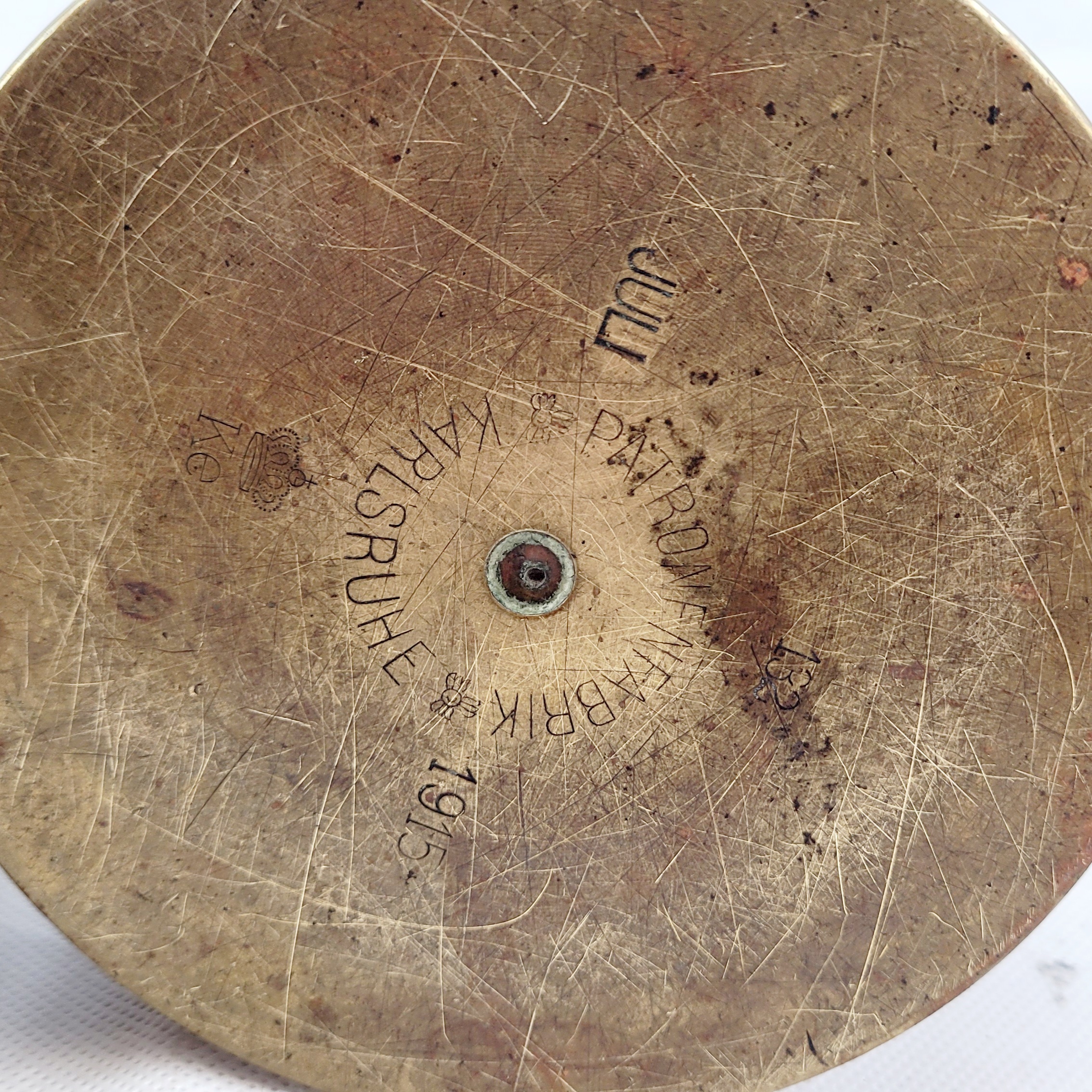 1915 And 1917 German Trench Art Shell Case Pair - Image 8