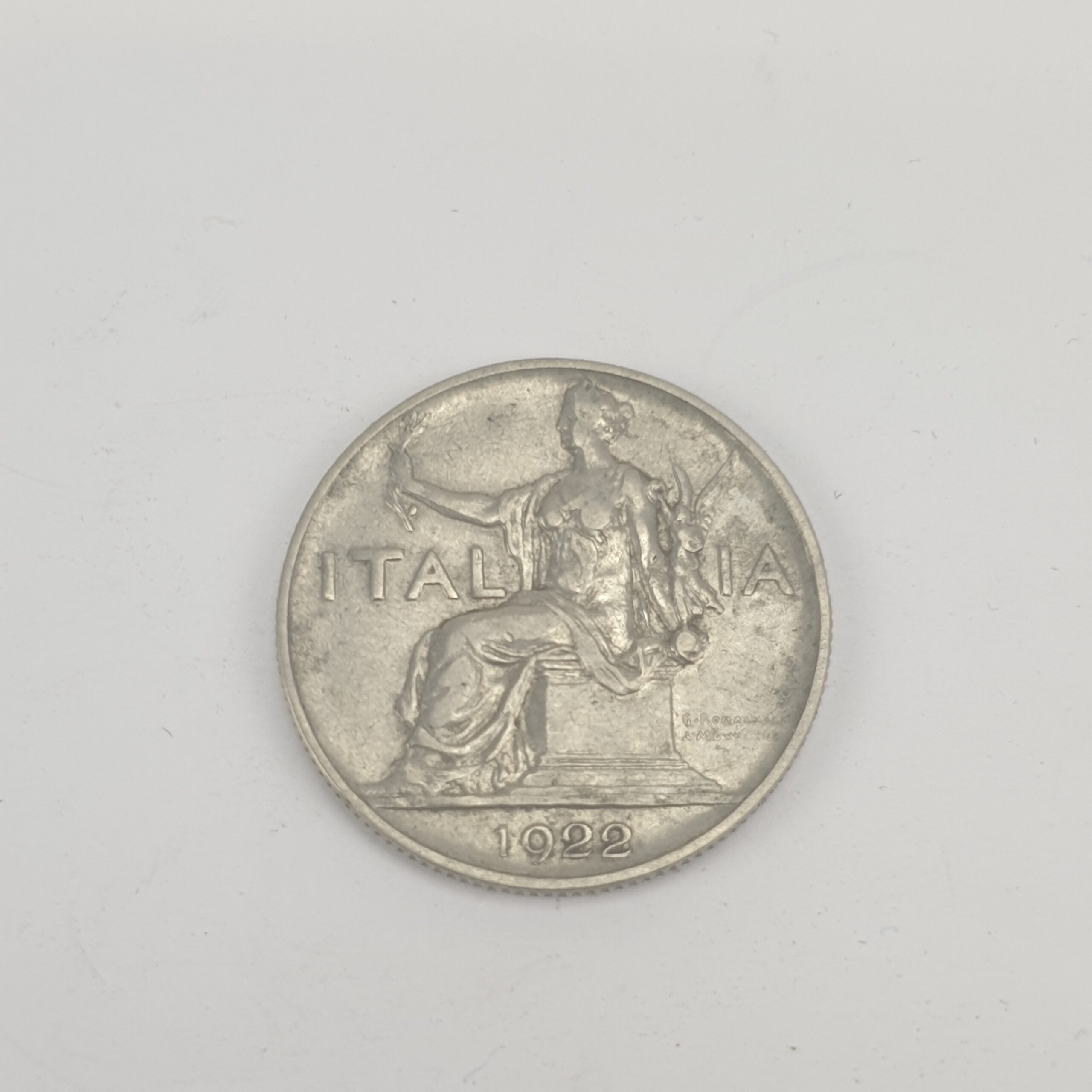 1922 Italian 1 Lira Silver Coin