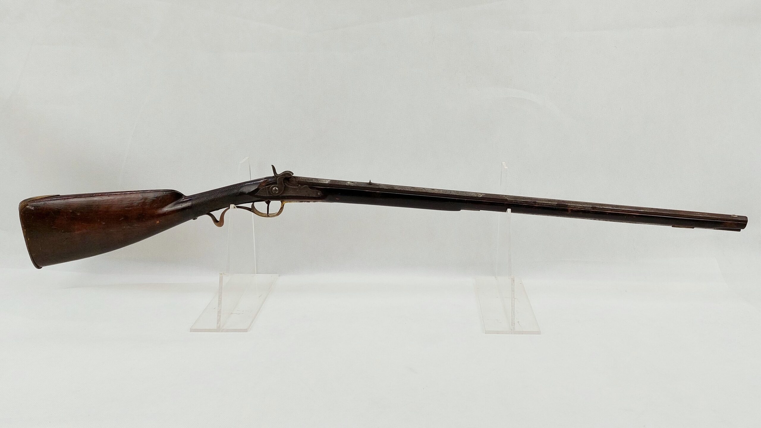 19th Century American Kentucky Percussion Rifle With Octagonal Barrel