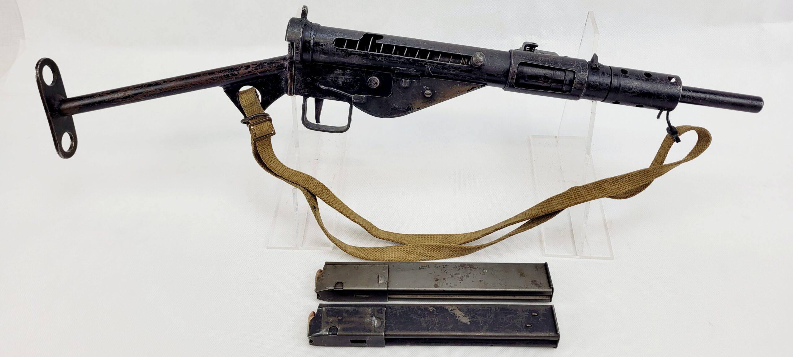 Fully Strippable WW2 British STEN MK2 SMG, Sling & Spare Magazine