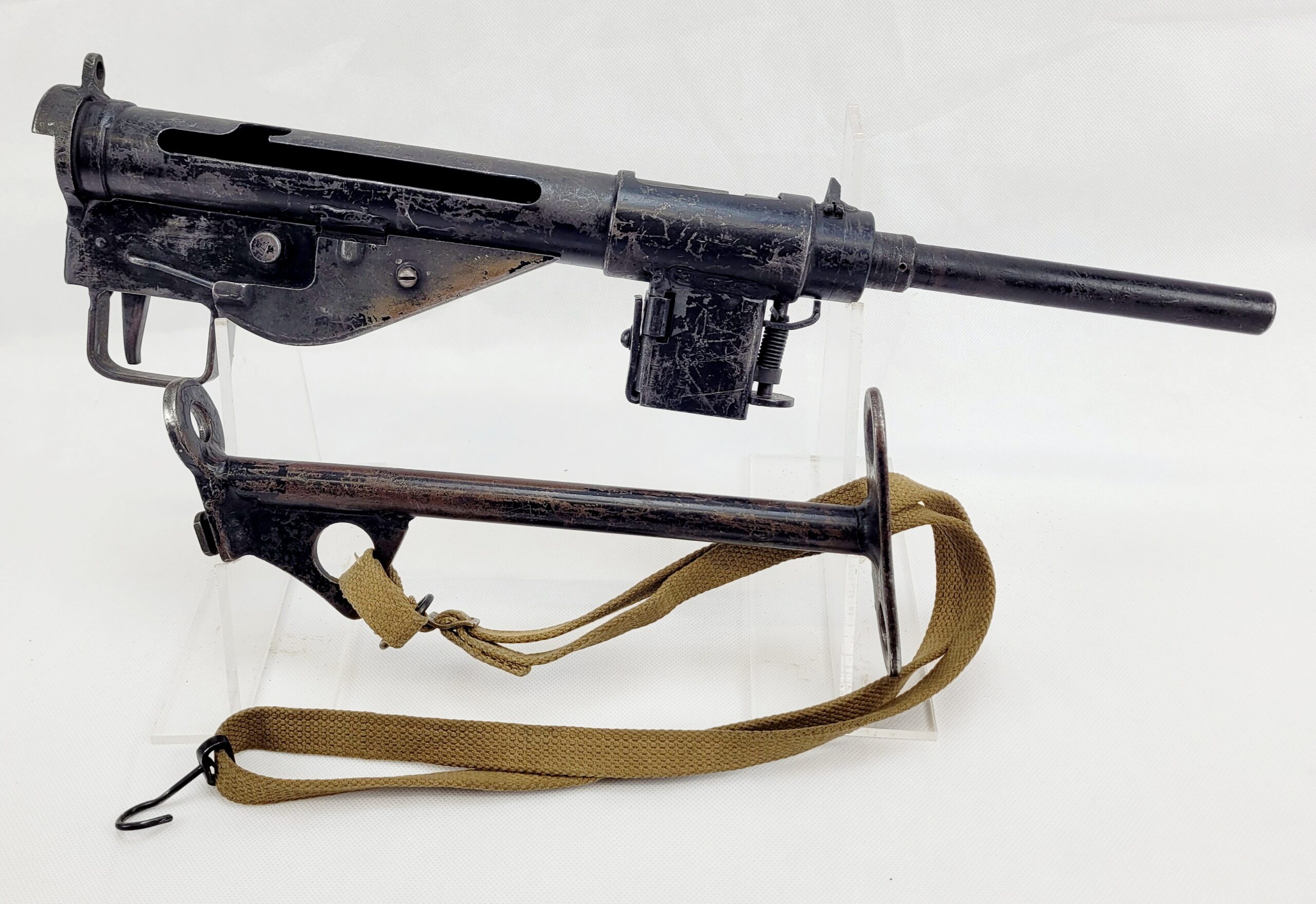 Fully Strippable WW2 British STEN MK2 SMG, Sling & Spare Magazine - Image 4