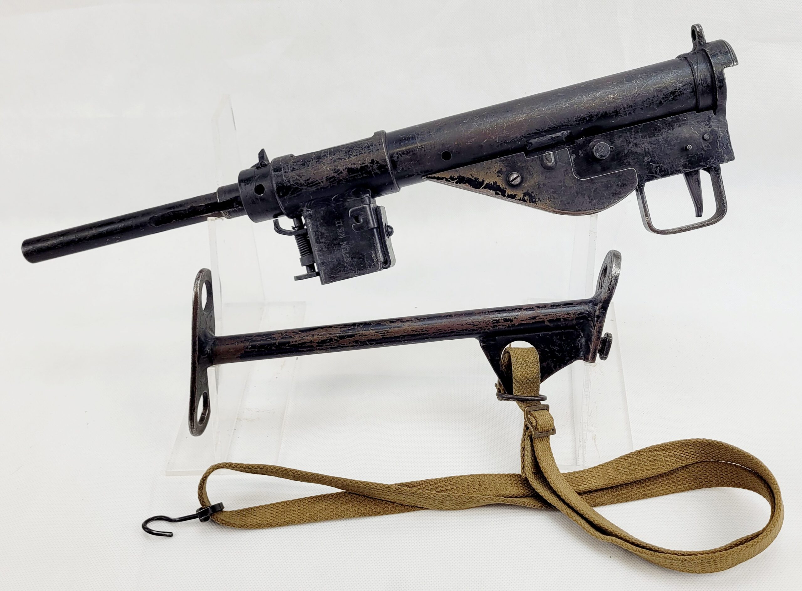 Fully Strippable WW2 British STEN MK2 SMG, Sling & Spare Magazine - Image 3