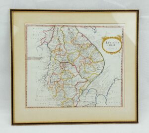 Hand Coloured Antique 1695 Map Of Lincolnshire By Robert Morden From Camdens Britannia*