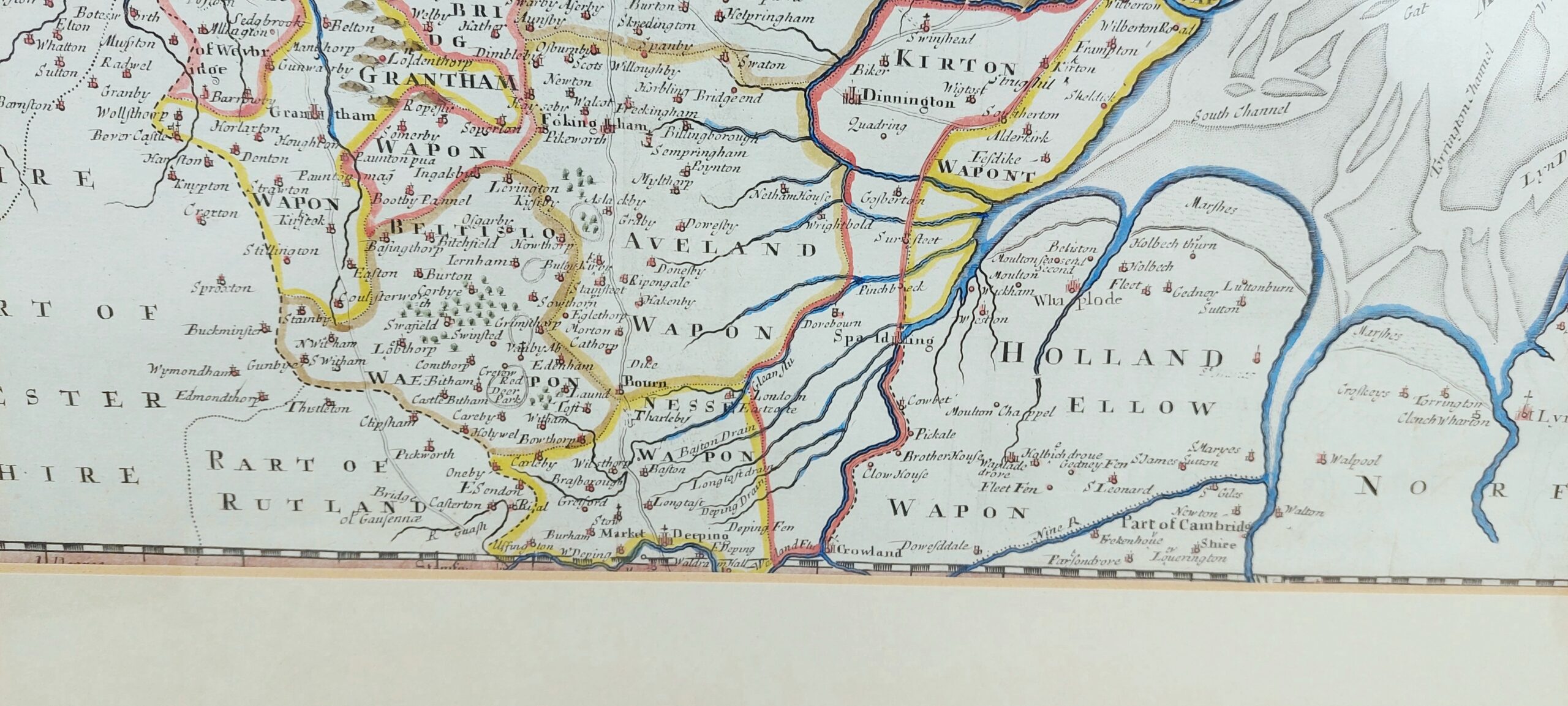 Hand Coloured Antique 1695 Map Of Lincolnshire By Robert Morden From Camdens Britannia* - Image 4
