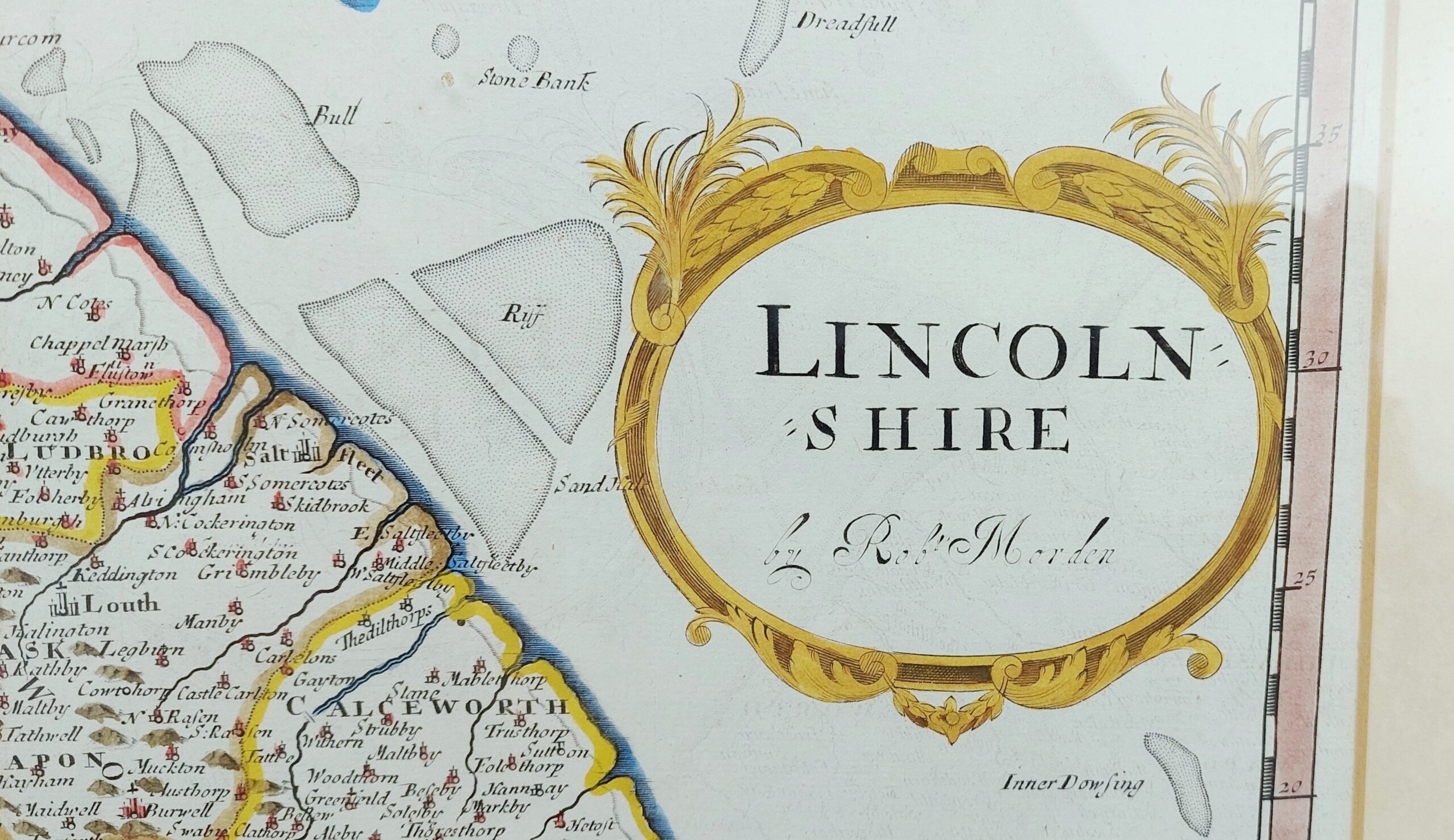 Hand Coloured Antique 1695 Map Of Lincolnshire By Robert Morden From Camdens Britannia* - Image 2