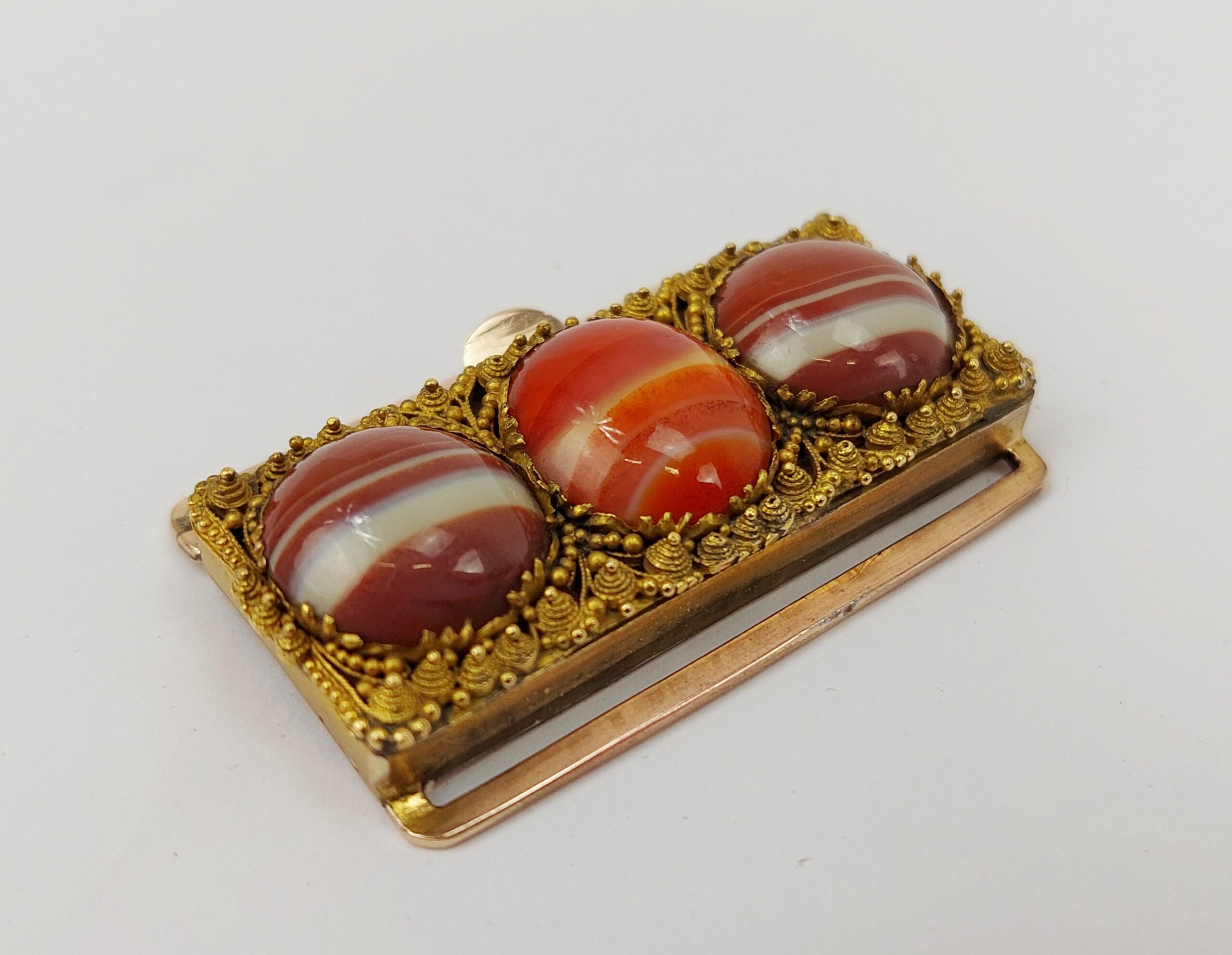 Victorian Gilt Brass Agate Buckle - Image 4