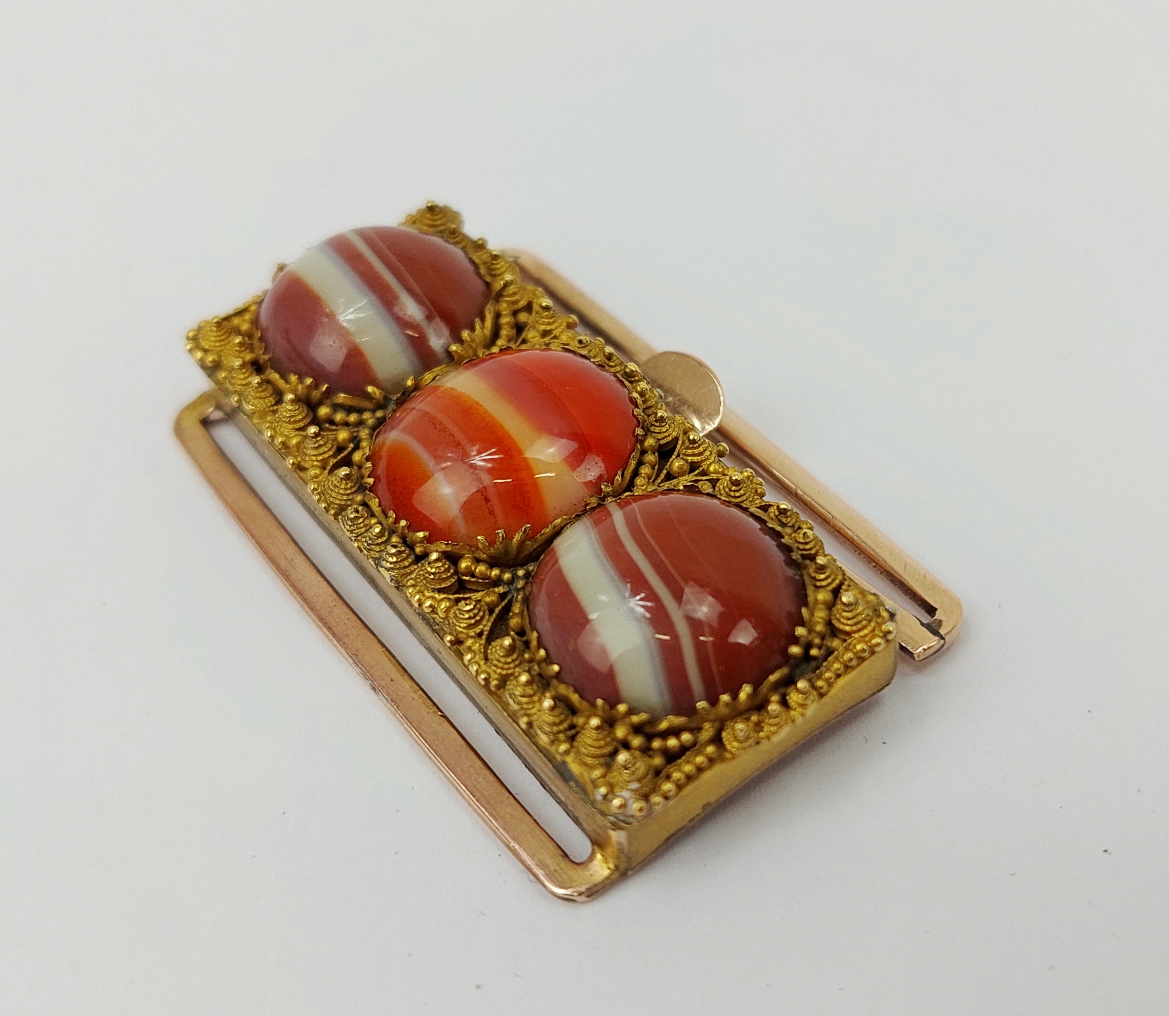 Victorian Gilt Brass Agate Buckle - Image 6