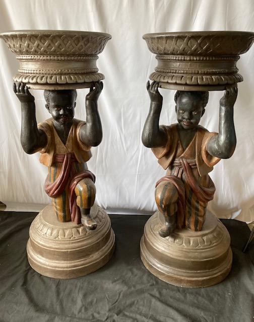 Pair of Italian Blackamoor Stands*