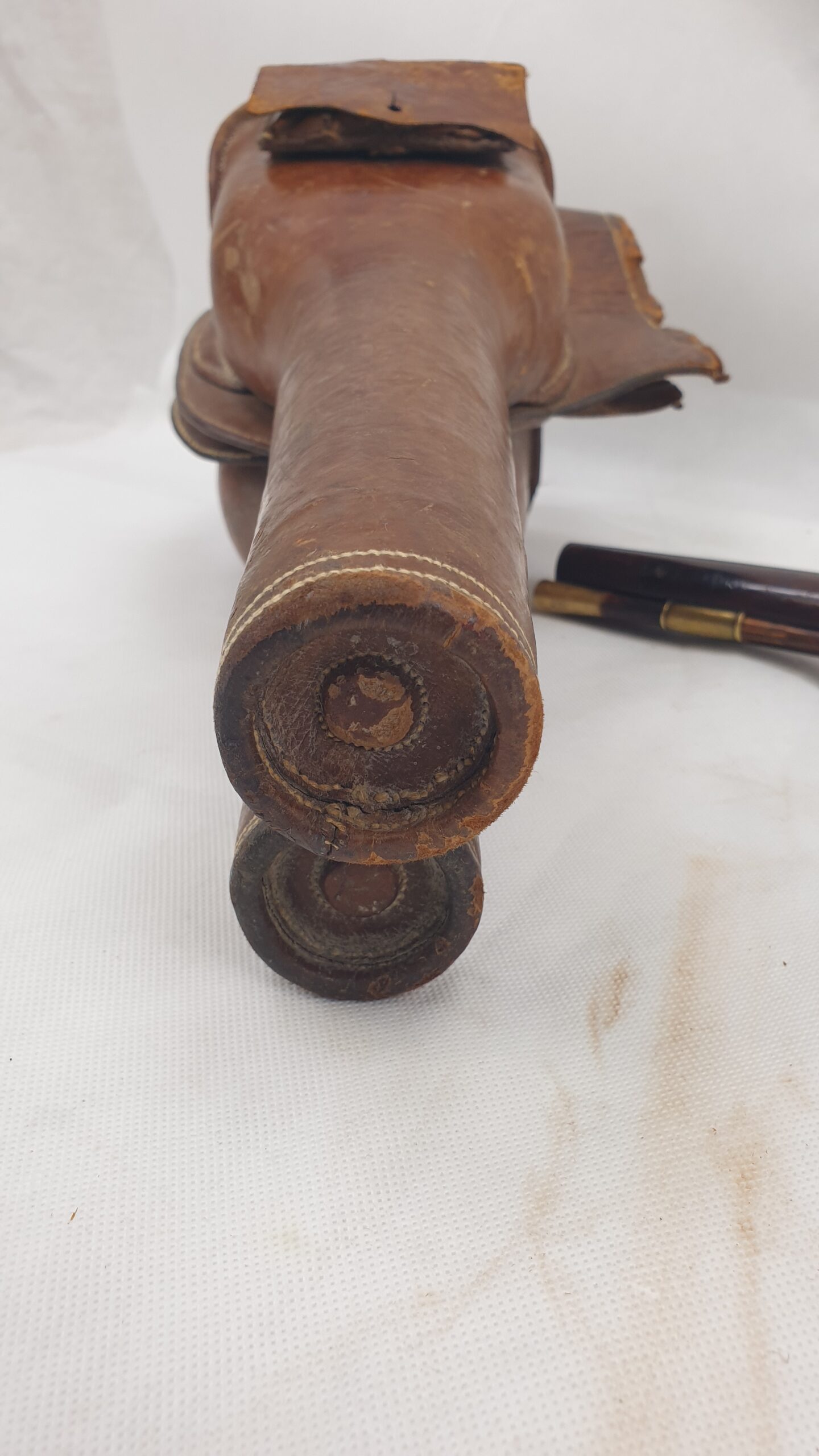Rare Brass Version 1744 Land Dragoon Flintlock Pistol By Farmer With Holster - Image 19