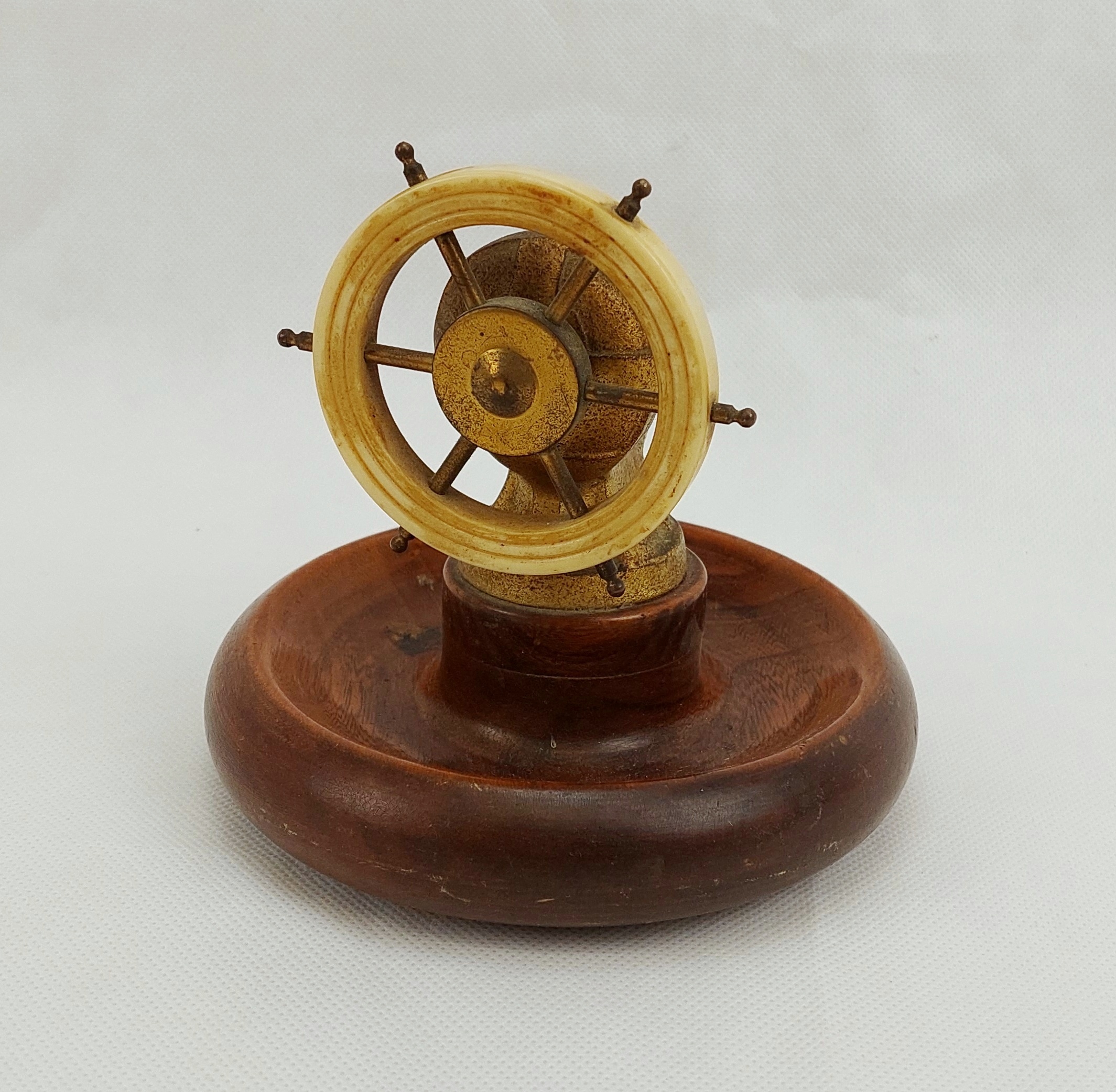 Wooden Treen And Bakelite Ships Wheel Nutcacker*