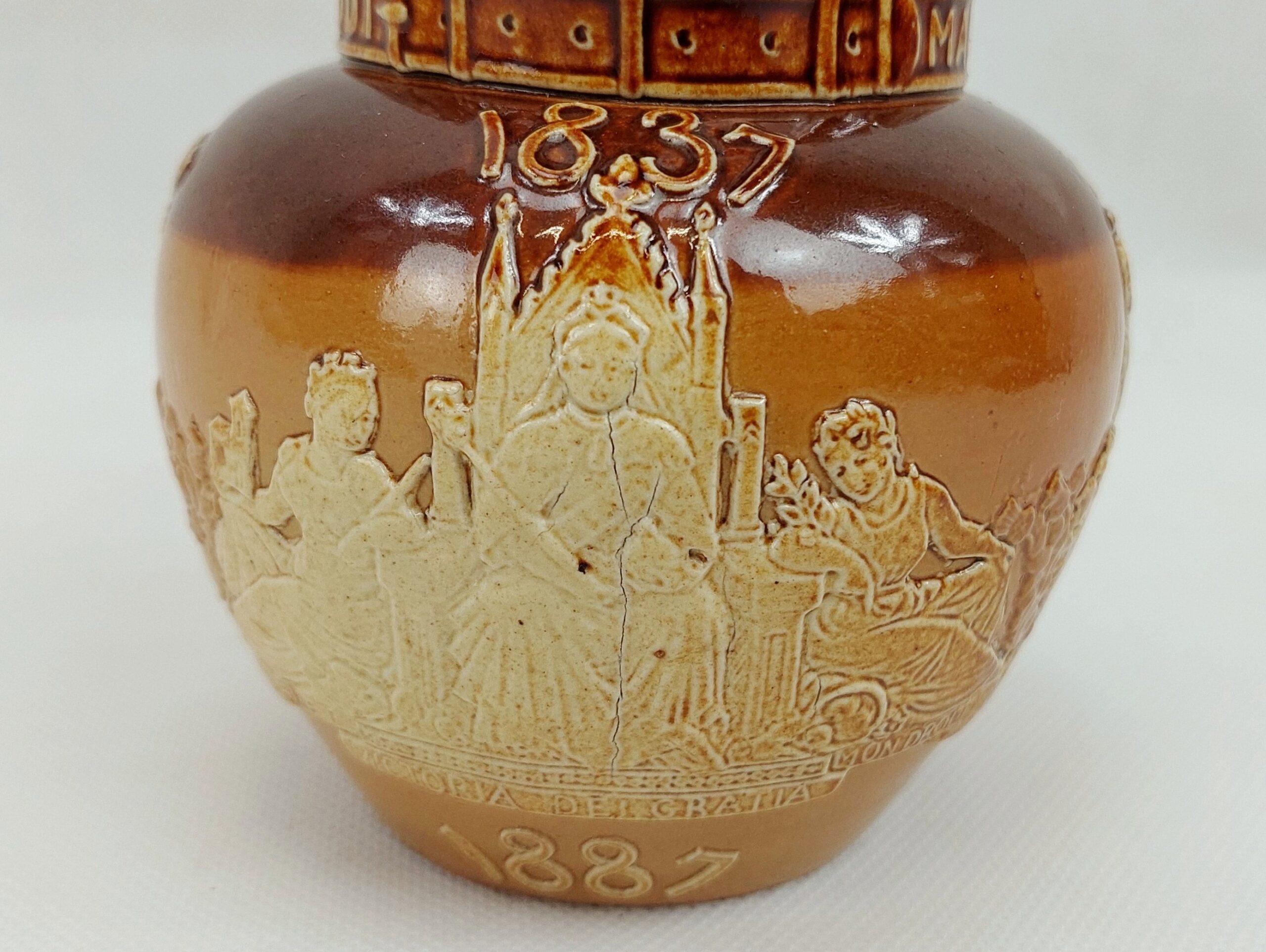 1887 Queen Victoria Golden Jubilee Royal Doulton Salt Glazed Jug - Image 6