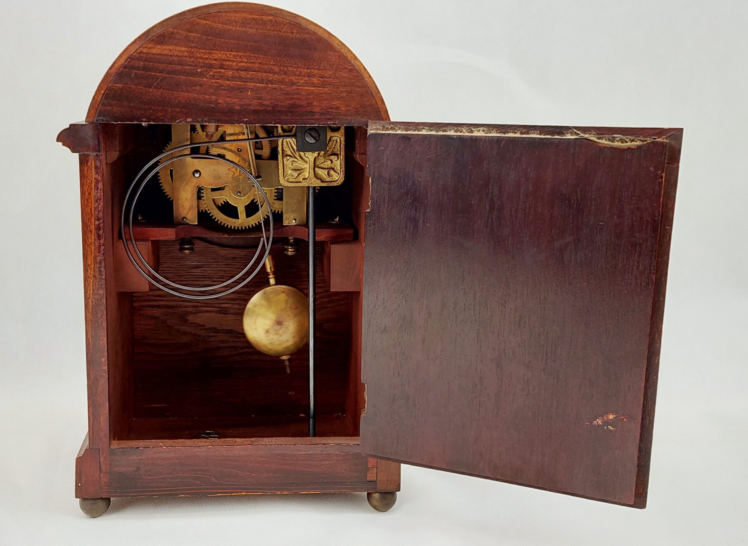 1919 Dated Oak Bracket Clock By Junghans* - Image 5