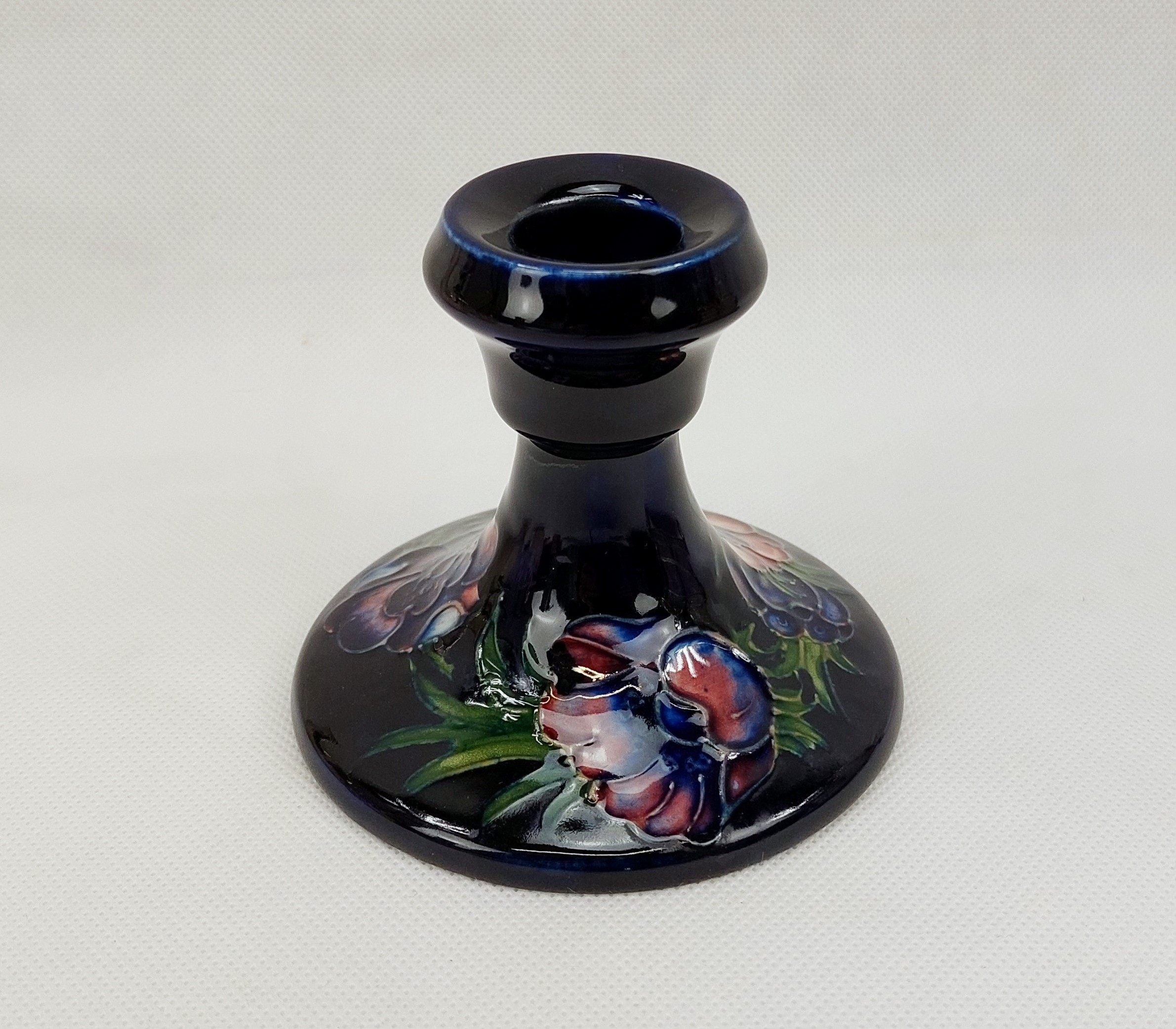 1950s Moorcroft Anemone Pattern Squat Candlestick*