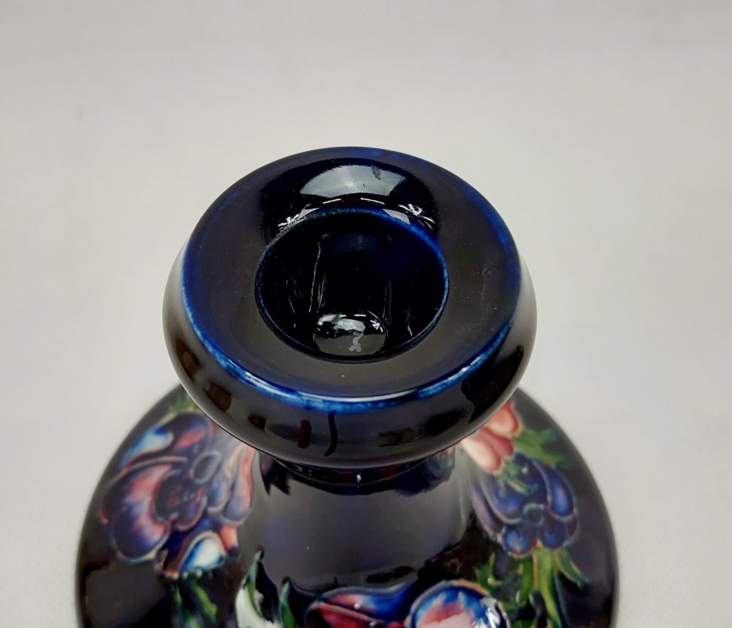 1950s Moorcroft Anemone Pattern Squat Candlestick* - Image 6