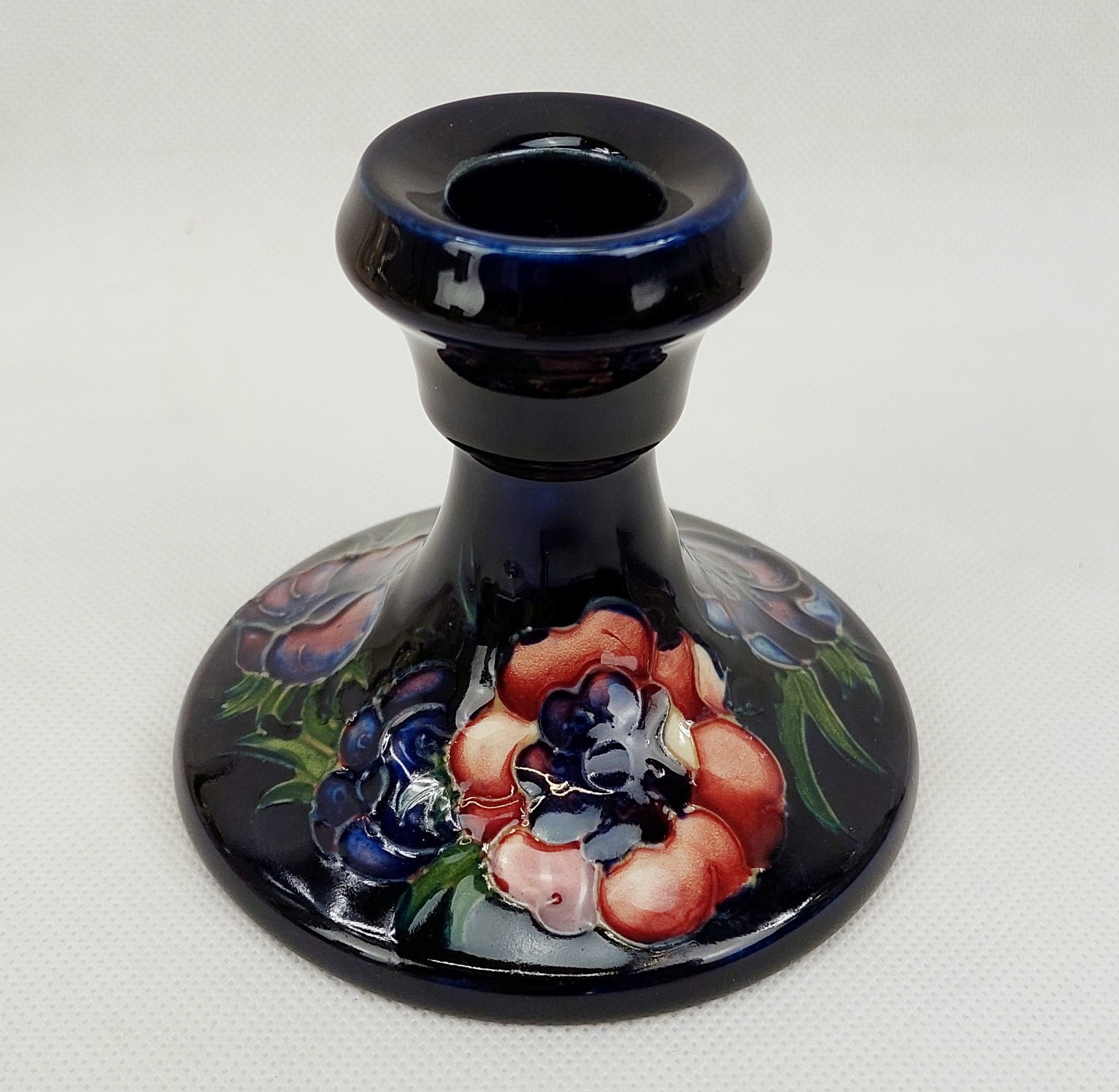 1950s Moorcroft Anemone Pattern Squat Candlestick* - Image 3