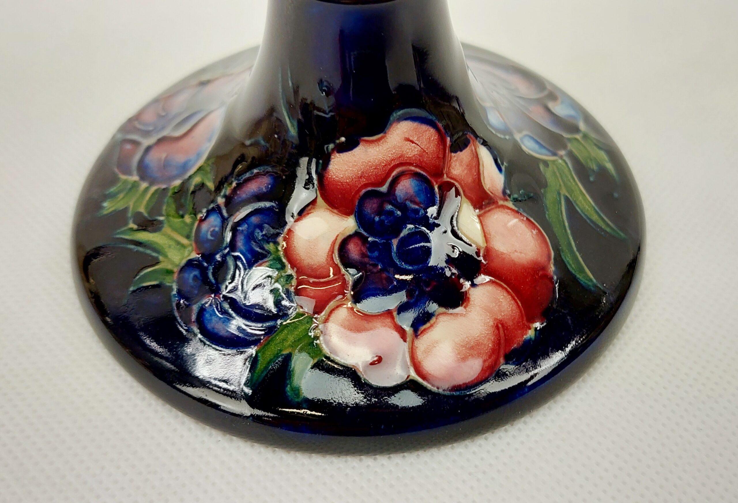 1950s Moorcroft Anemone Pattern Squat Candlestick* - Image 4