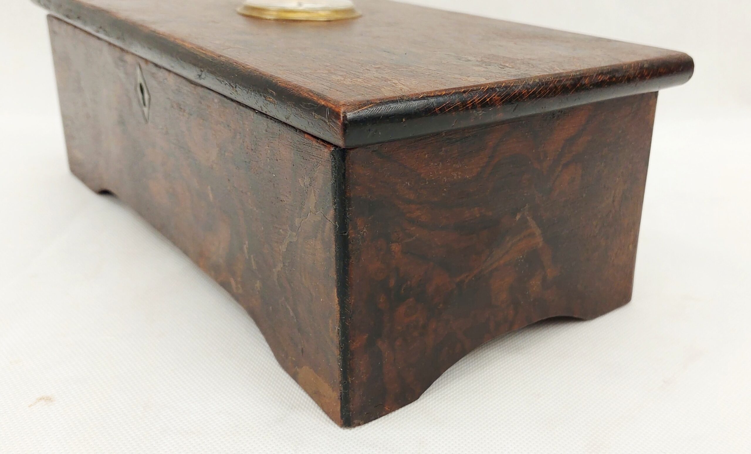 19th Century Four Tune Musical Box With Integral Clock - Image 9