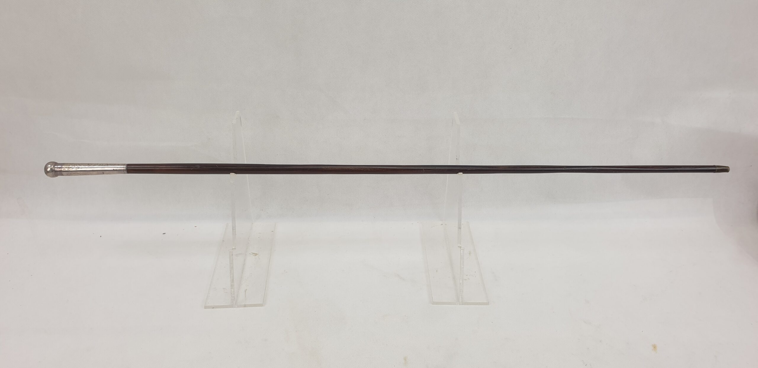 19th Century Silver Mounted Swagger Stick With Concealed Drinks Chamber
