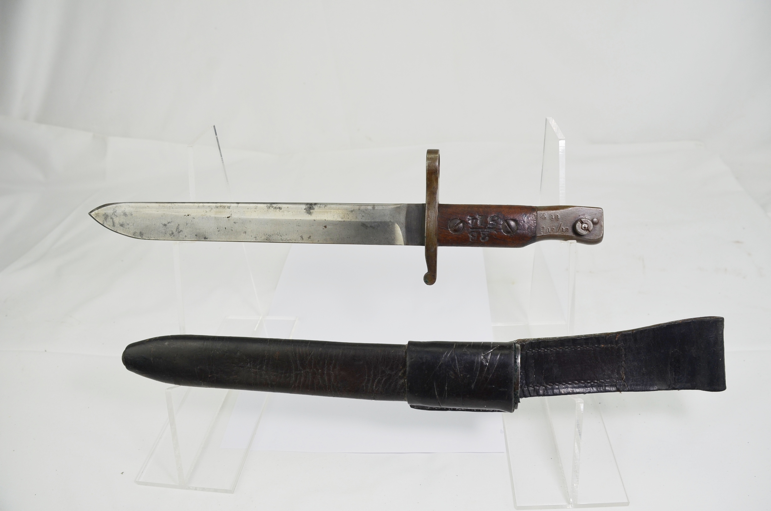 Pre-WW1 Canadian 1st Pattern Unit Marked Ross Bayonet With Original Scabbard And Frog - Image 2