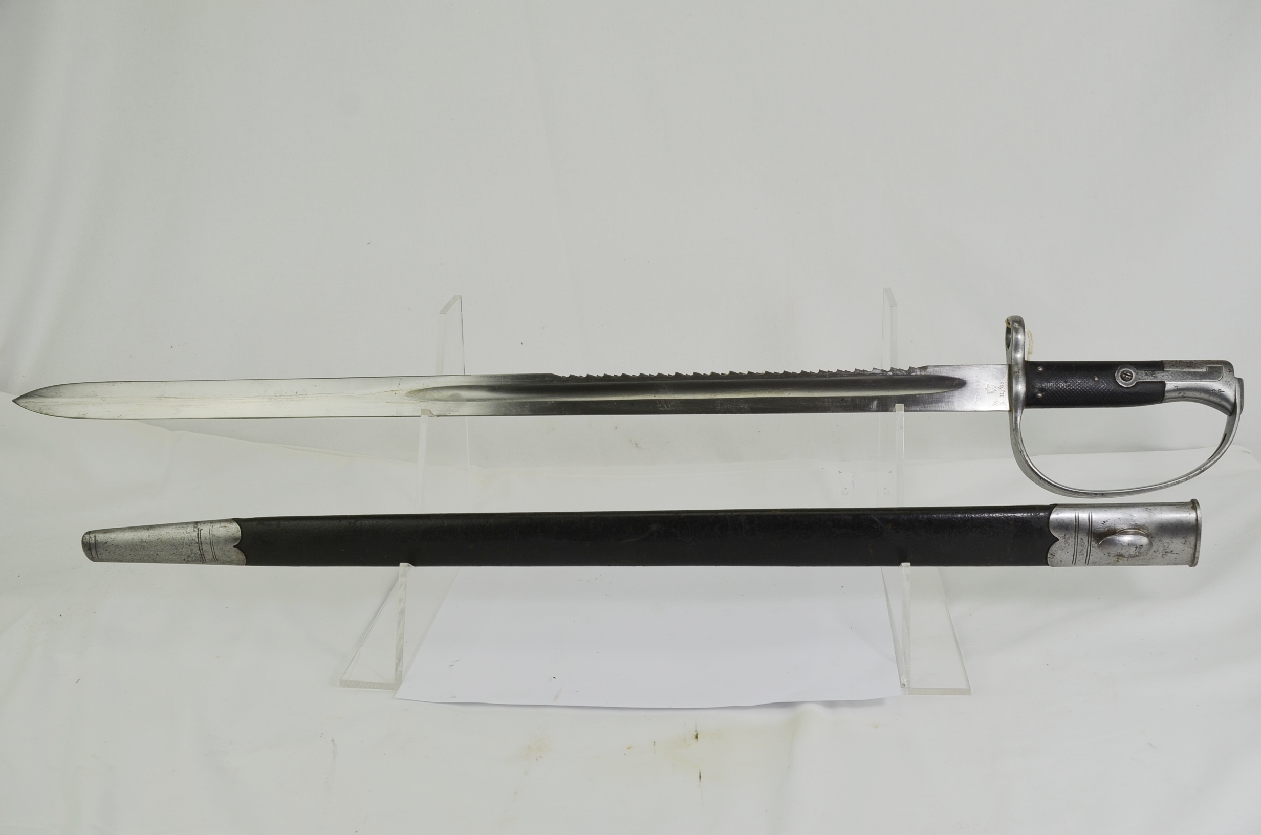 British 1879 Martini Henry Artillery Sawback Sword Bayonet and Scabbard