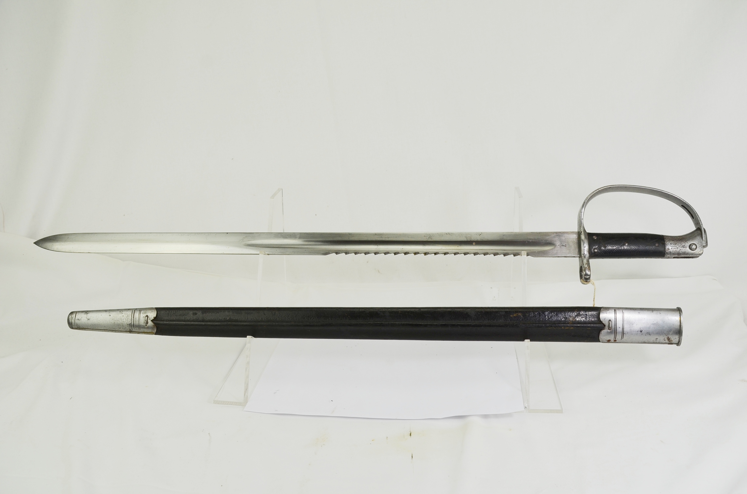 British 1879 Martini Henry Artillery Sawback Sword Bayonet and Scabbard - Image 3