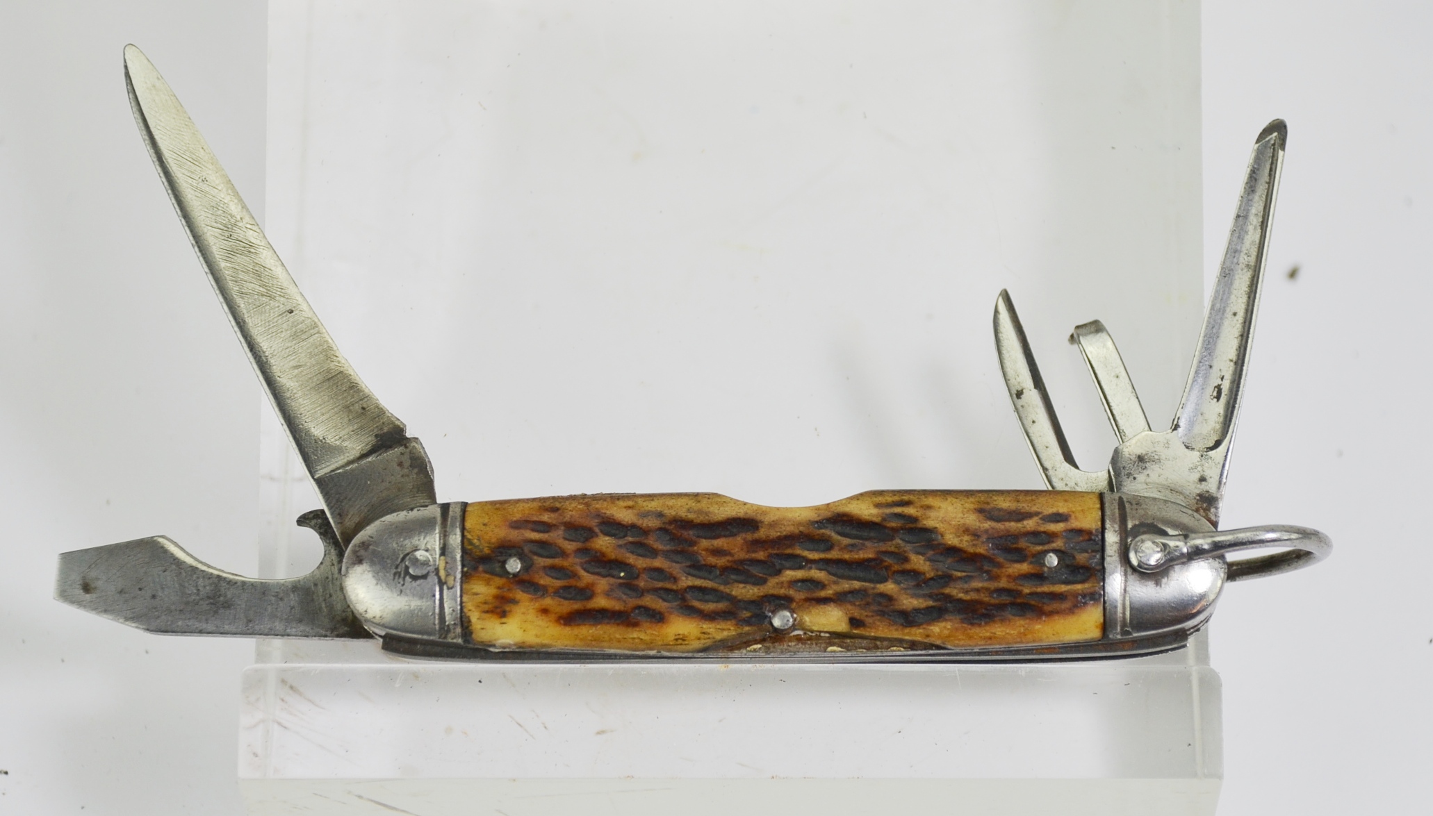 Vintage USA Antler Grip Pocket Knife - Image 4