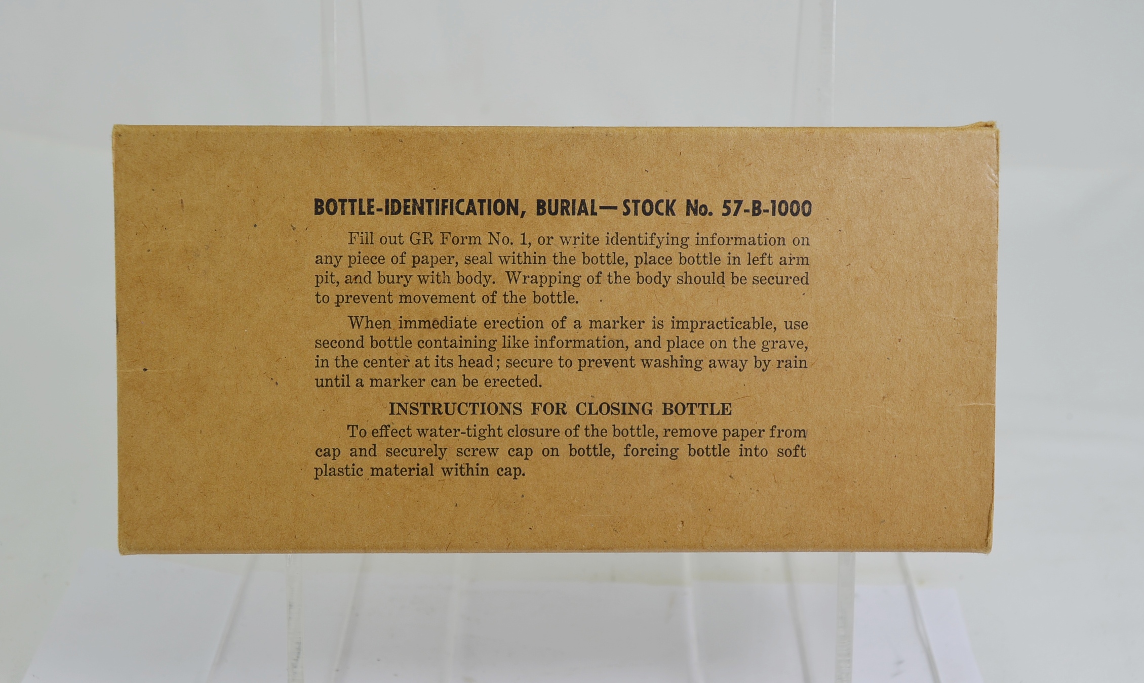 Original U.S. WWII QM Graves Registration Burial Identification Bottle Set of 6 - Image 2