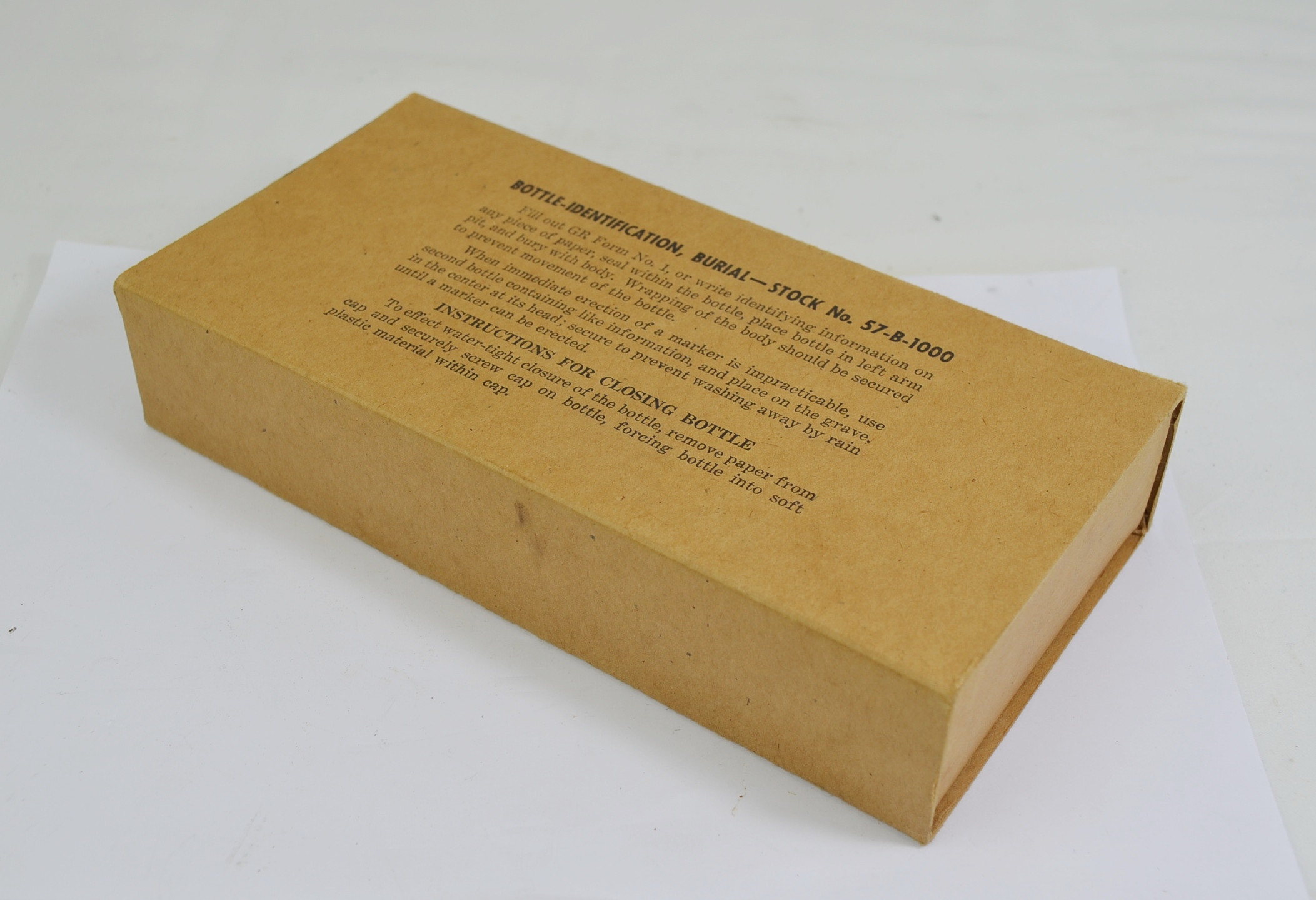 Original U.S. WWII QM Graves Registration Burial Identification Bottle Set of 6