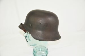 Original WW2 German M42 Police Removed Double Decal Helmet