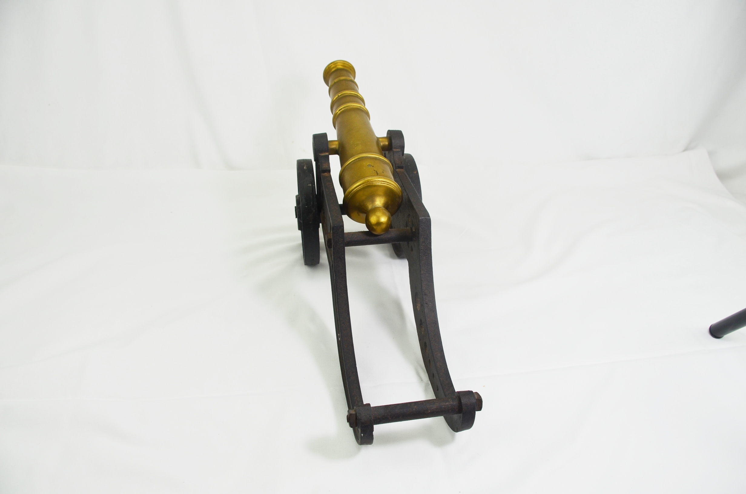 English Victorian Brass Ornamental Cannon - Image 5