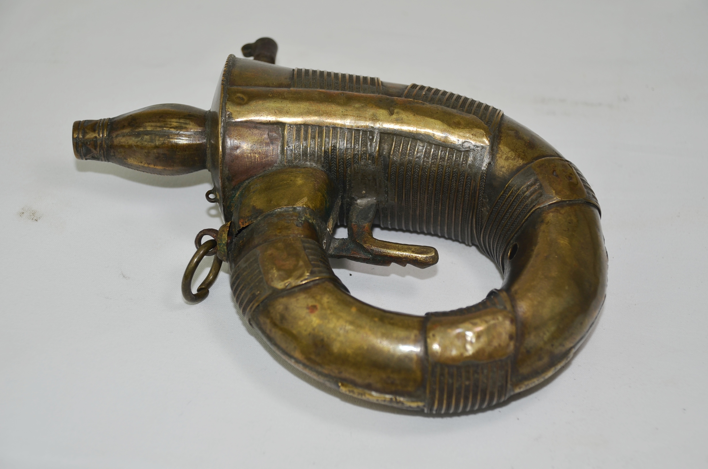 Antique Middle Eastern Brass Powder Flask
