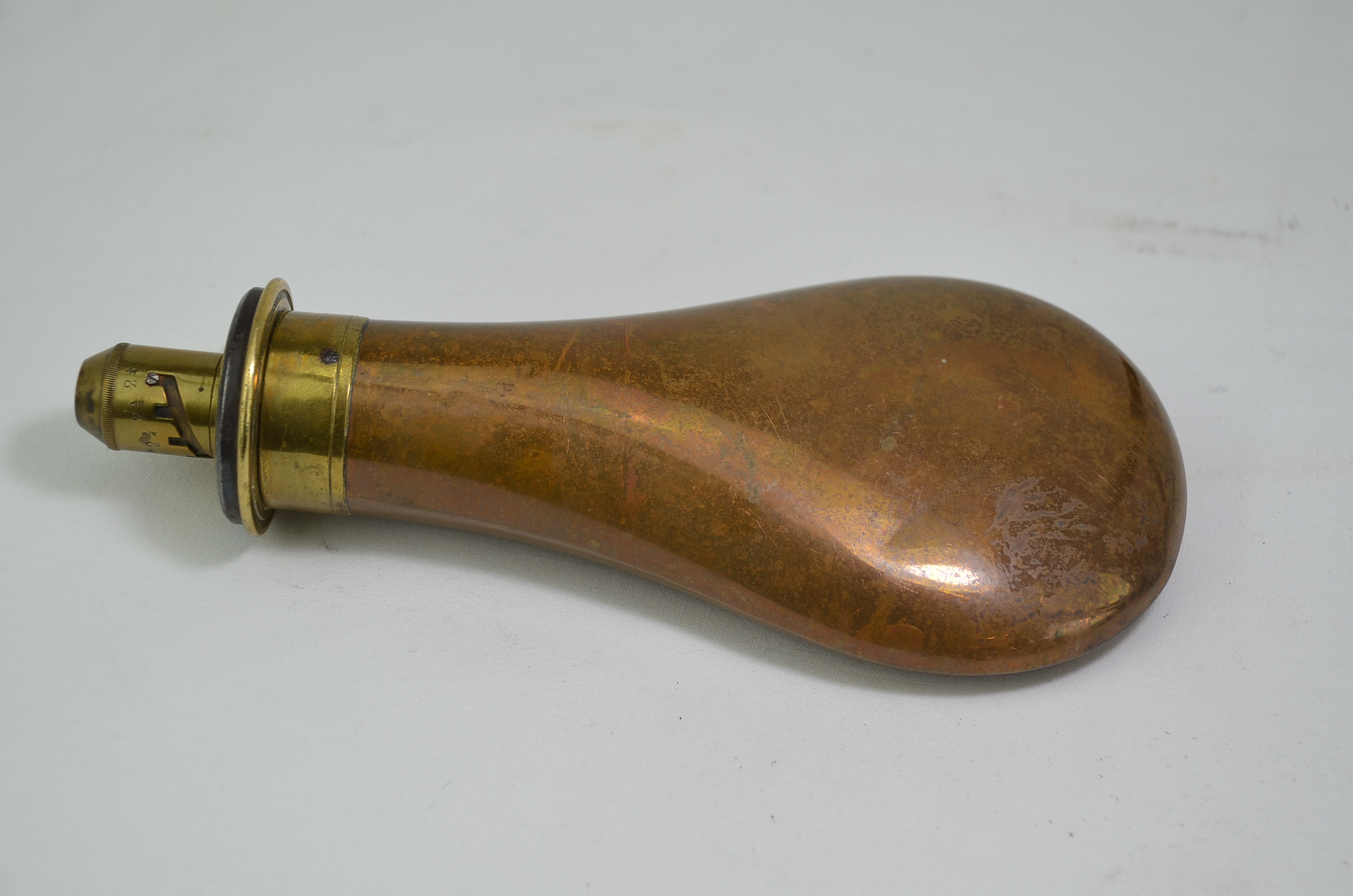 Antique Copper and Brass James Dixon & Sons Powder Flask
