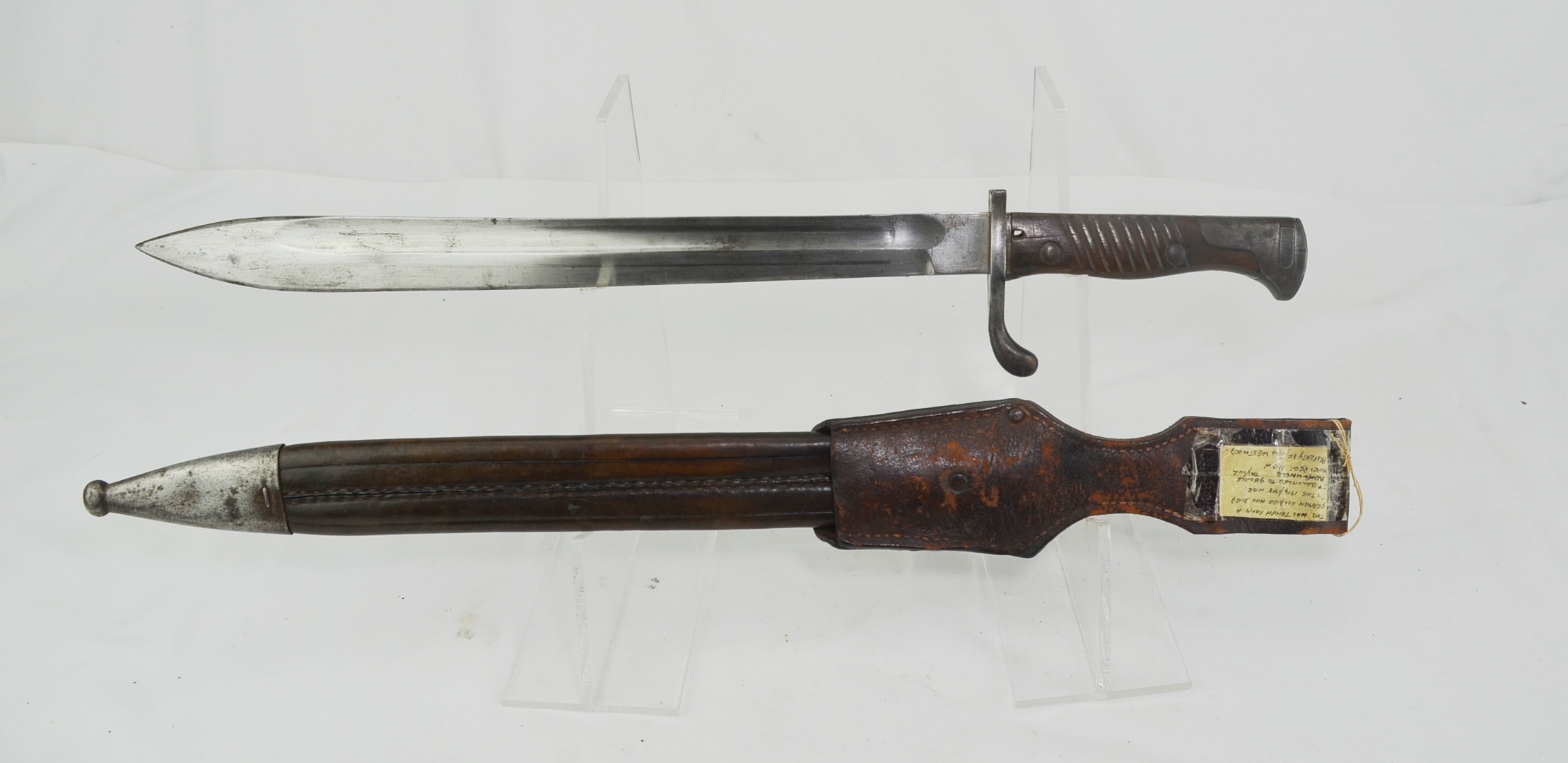 Original WW1 German Erfurt Butchers Bayonet and Scabbard - Image 5