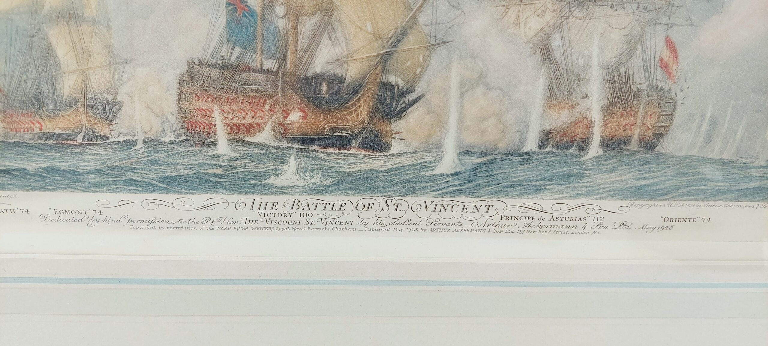 Artists Proof Etching Aquatint Colours Battle Of St. Vincent By Harold Wyllie - Image 9