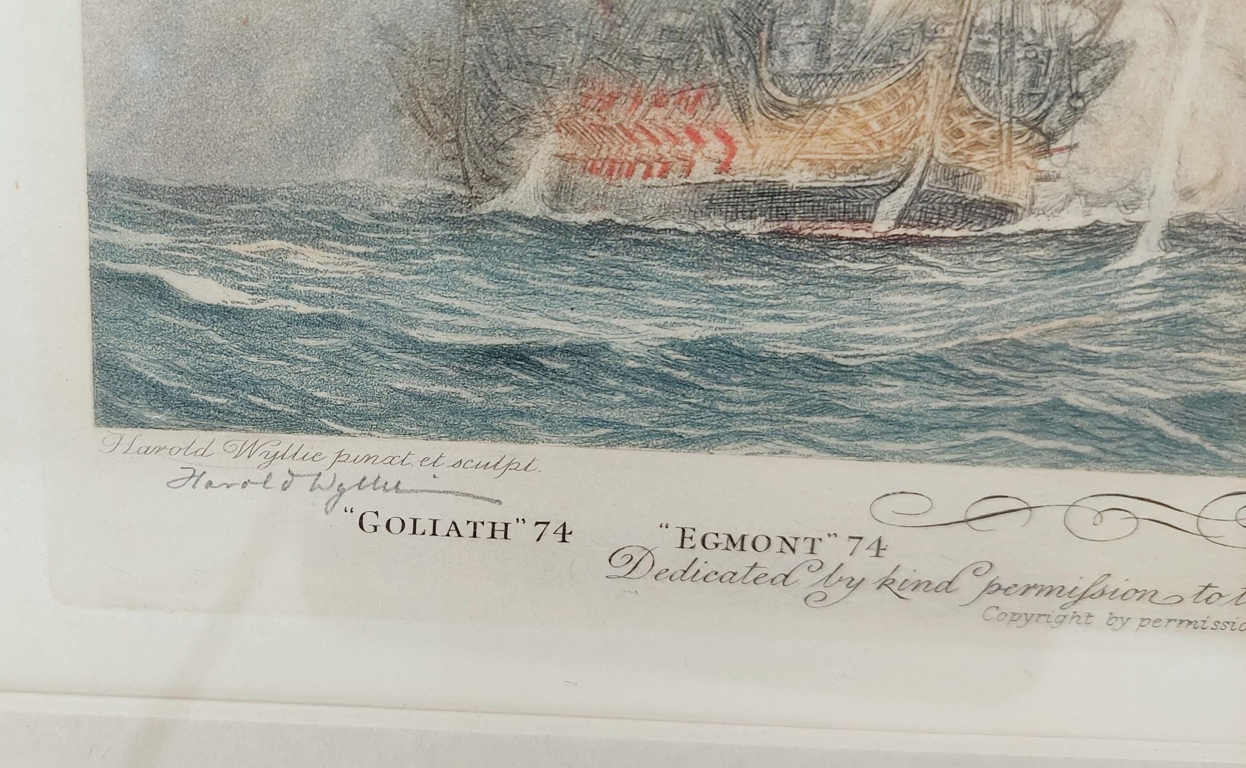 Artists Proof Etching Aquatint Colours Battle Of St. Vincent By Harold Wyllie - Image 5