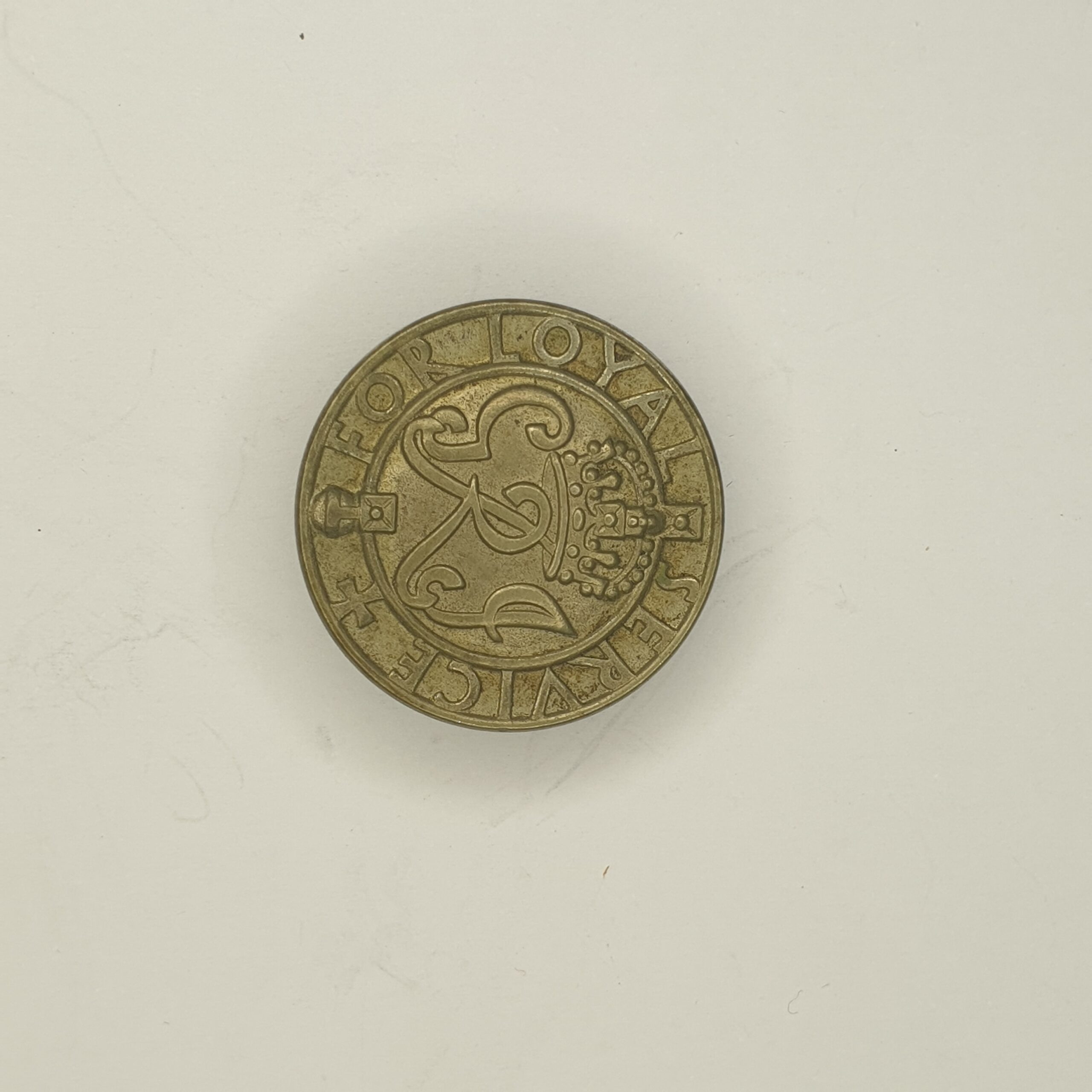 George VI Kings Crown For Loyal Service Button Hole Badge #1